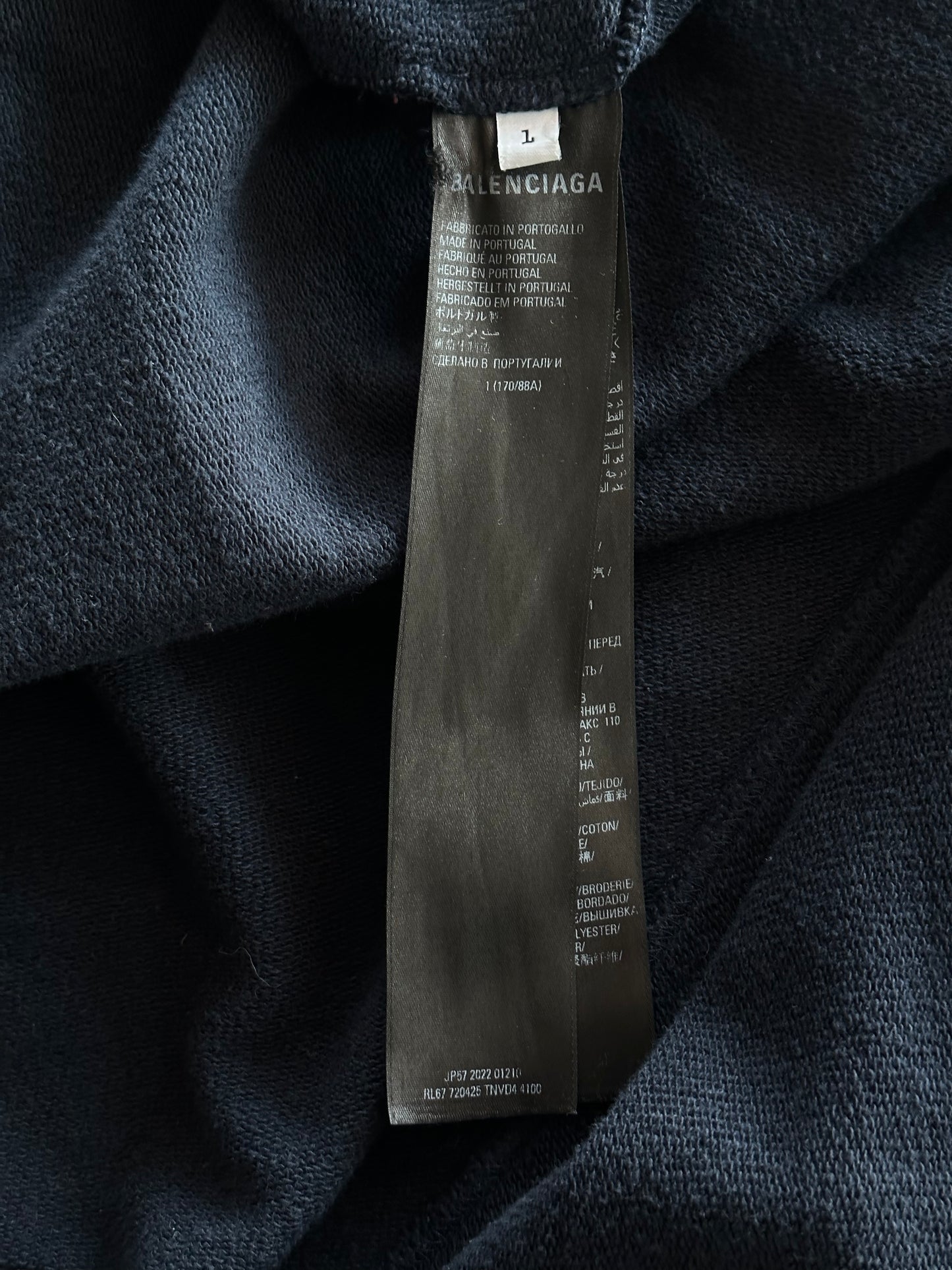 Balenciaga Navy Polo Zip Up Hoodie