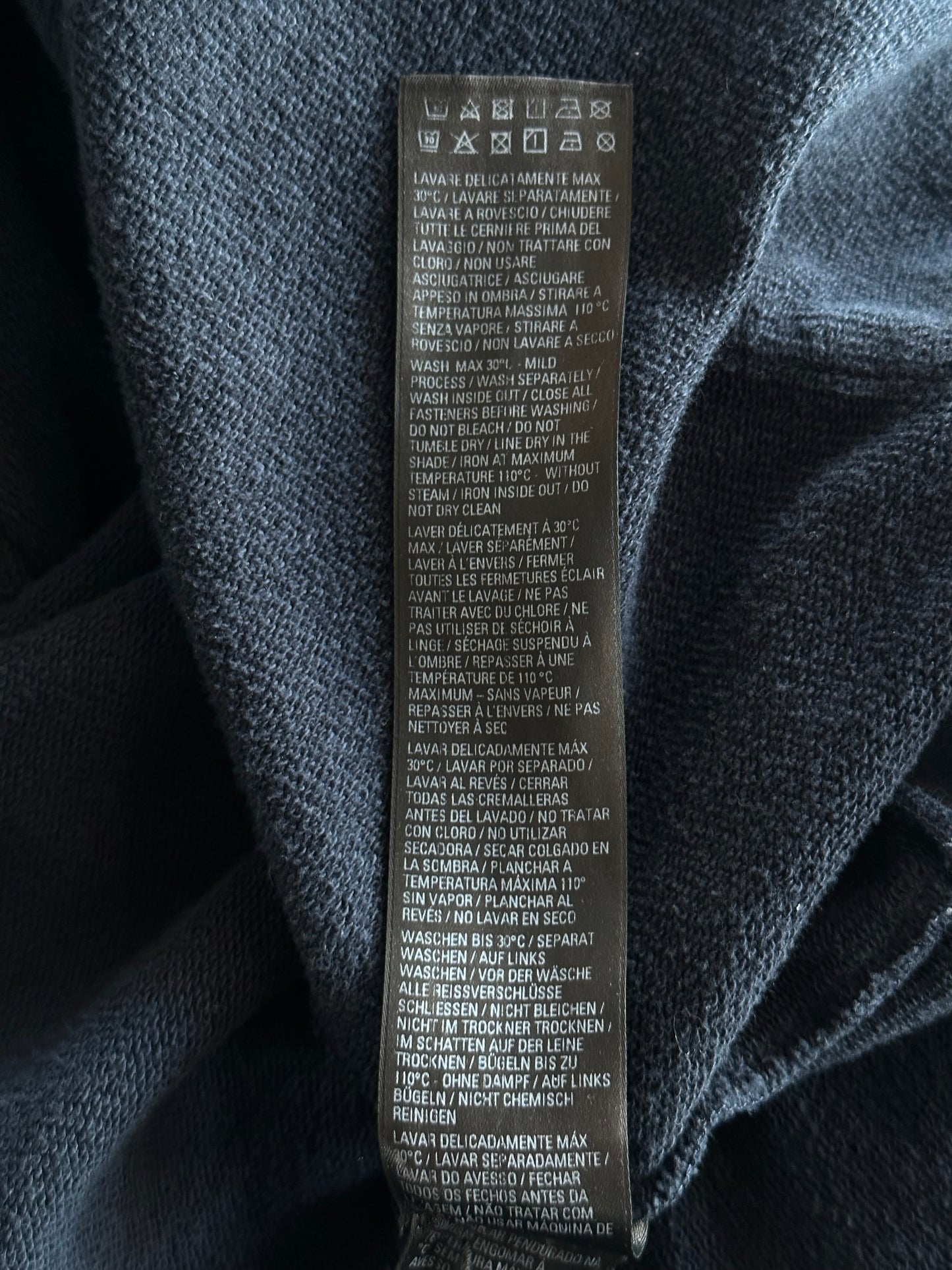 Balenciaga Navy Polo Zip Up Hoodie