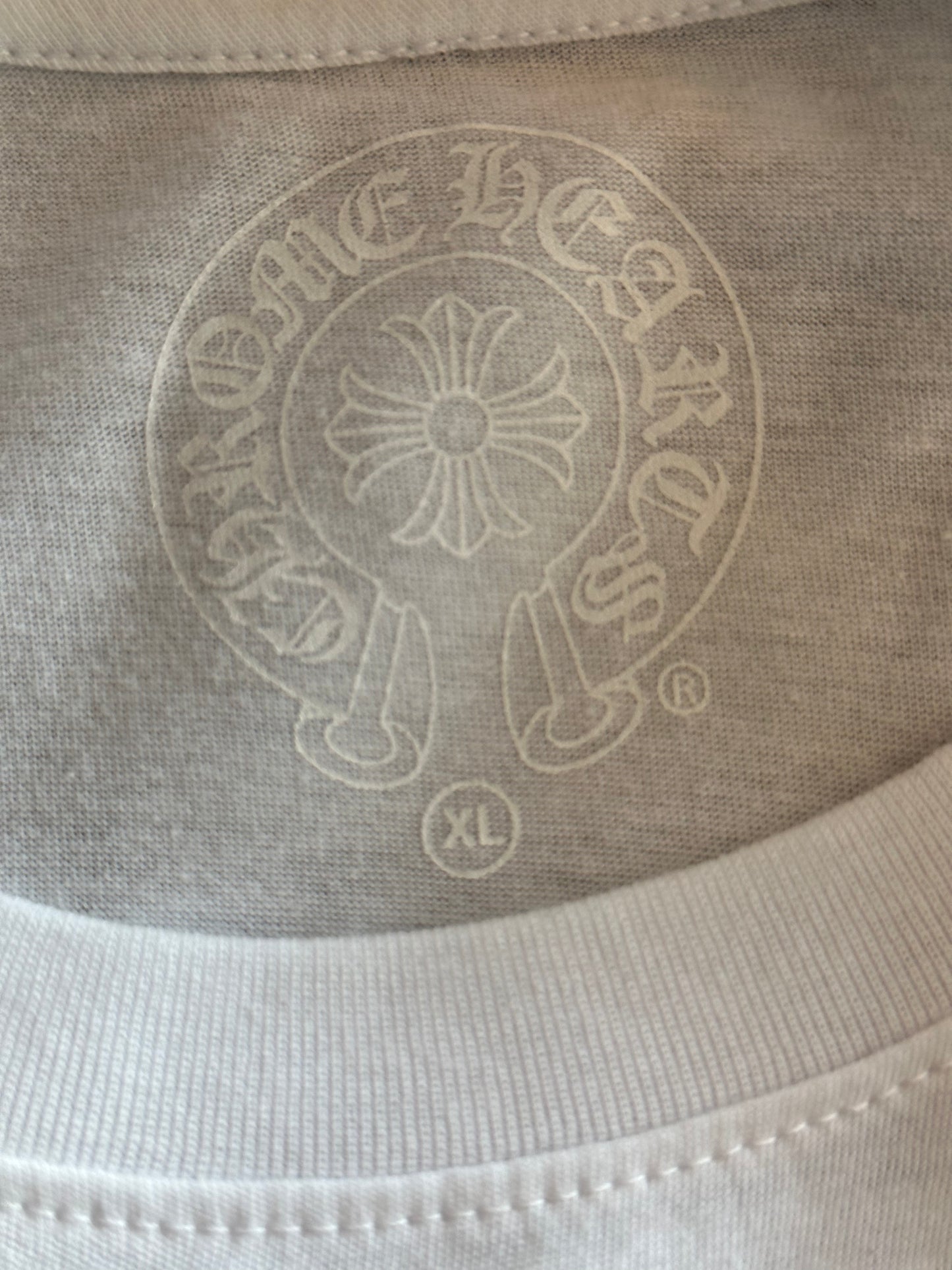 Chrome Hearts White & Black Scroll Logo T-Shirt