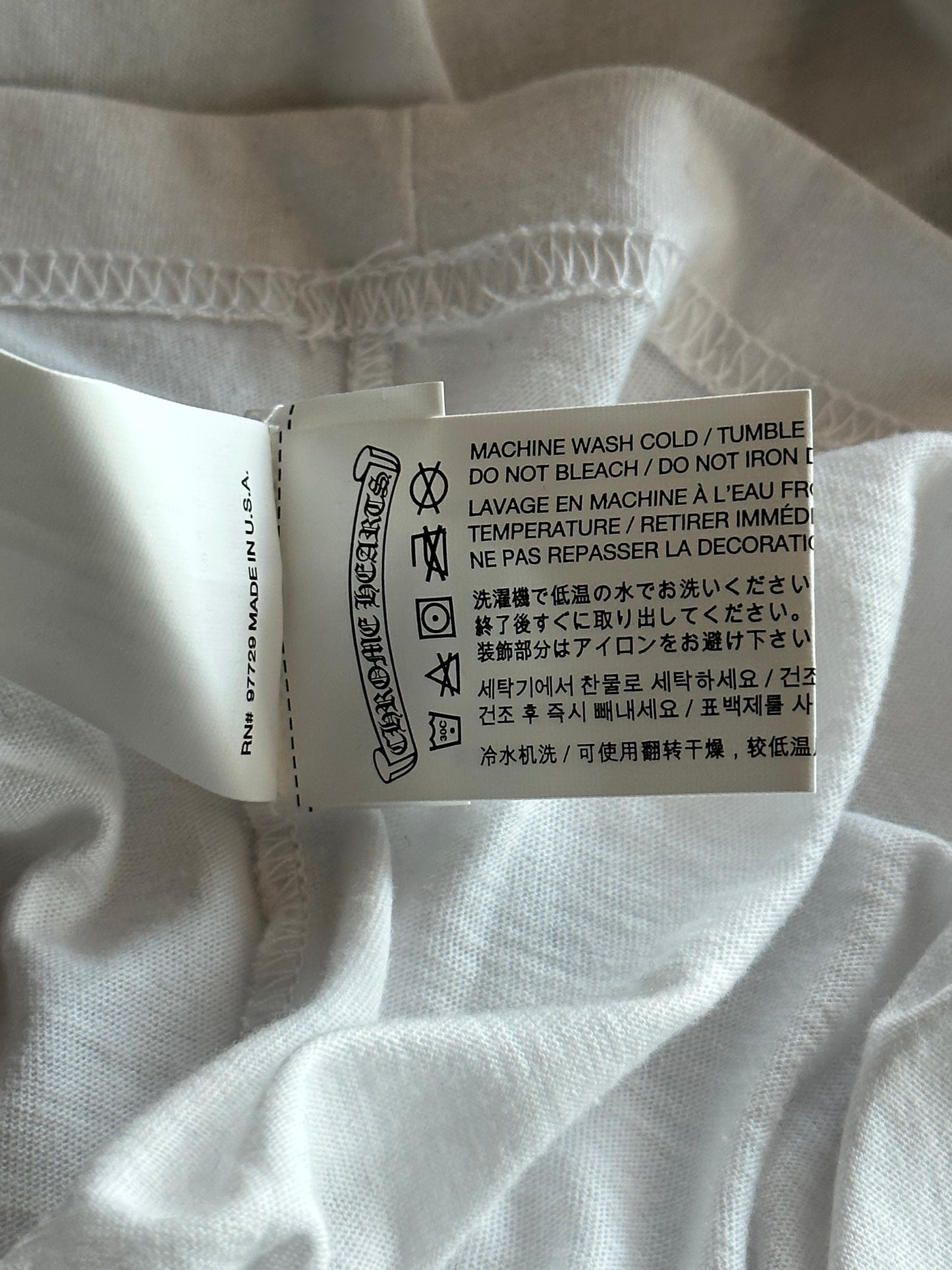 Chrome Hearts White & Black Scroll Logo T-Shirt