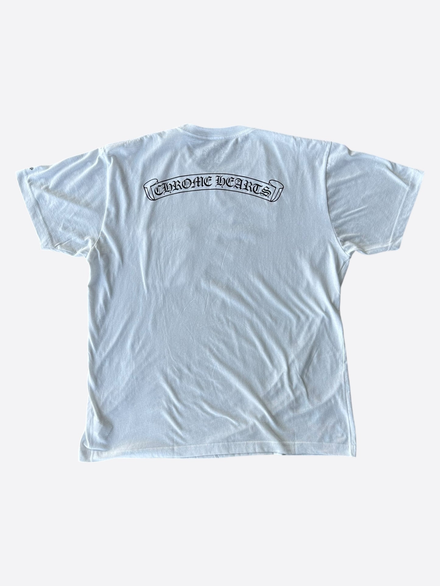 Chrome Hearts White & Black Scroll Logo T-Shirt