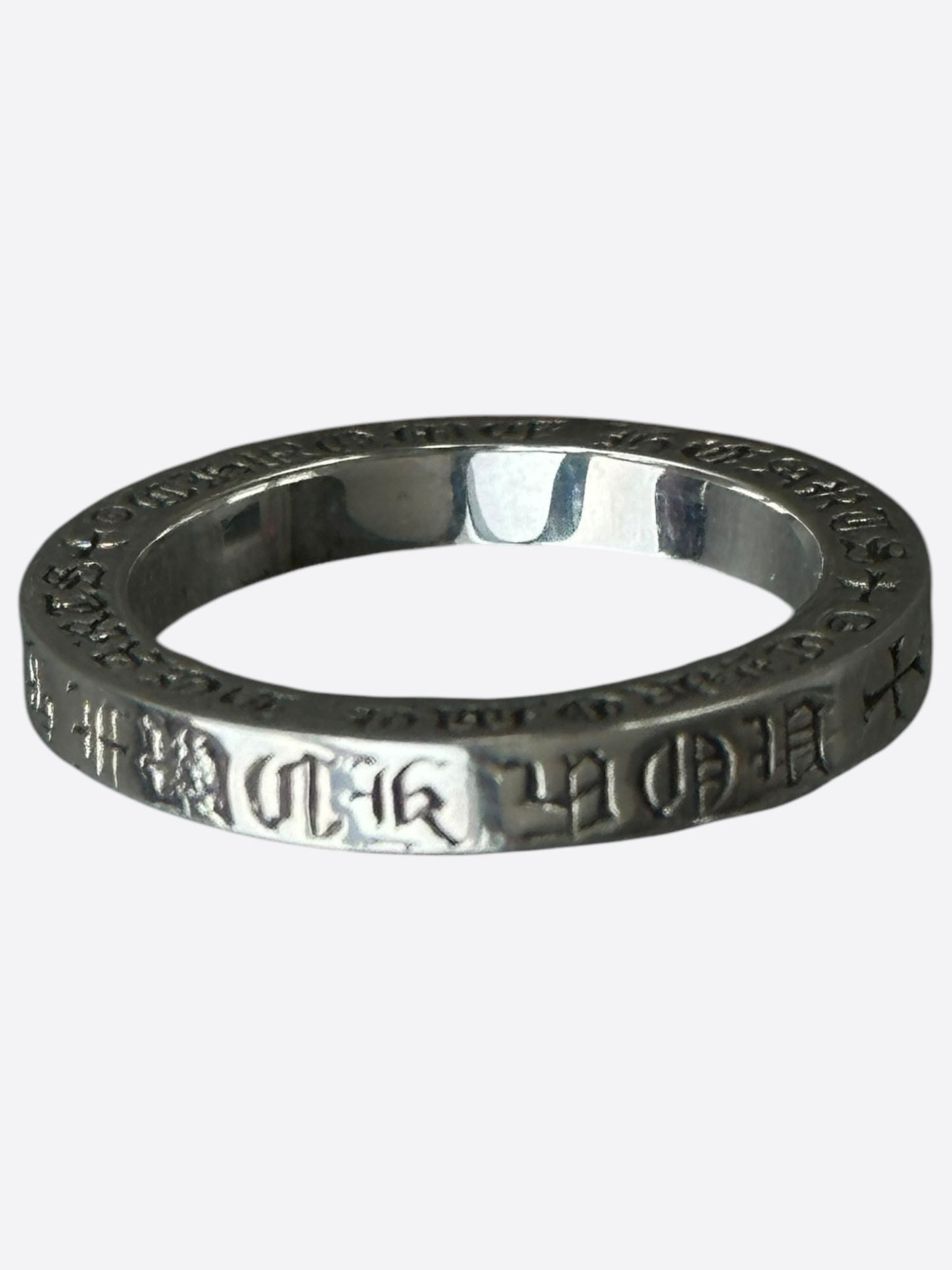 Chrome Hearts Silver & Diamond Thin Spacer Ring