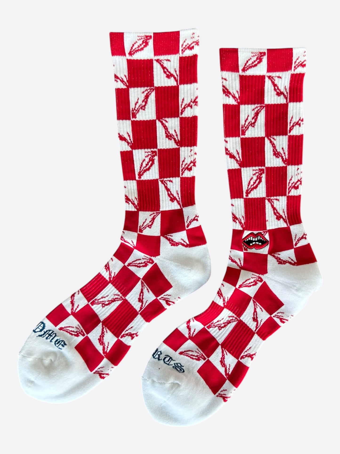 Chrome Hearts Matty Boy White & Red 99 Eyez Logo Socks