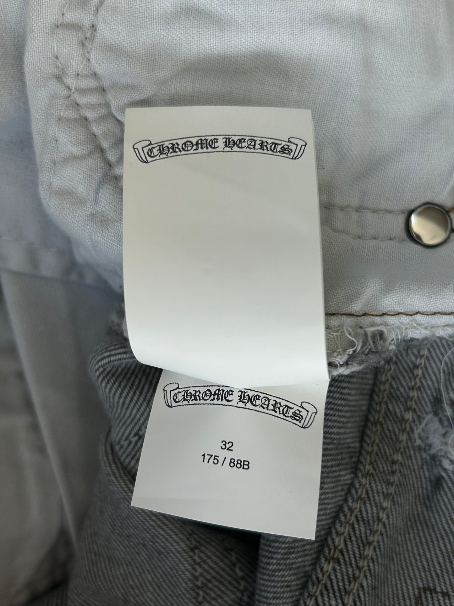 Chrome Hearts Levis Grey & White Ponyhair Cross Patch Jeans