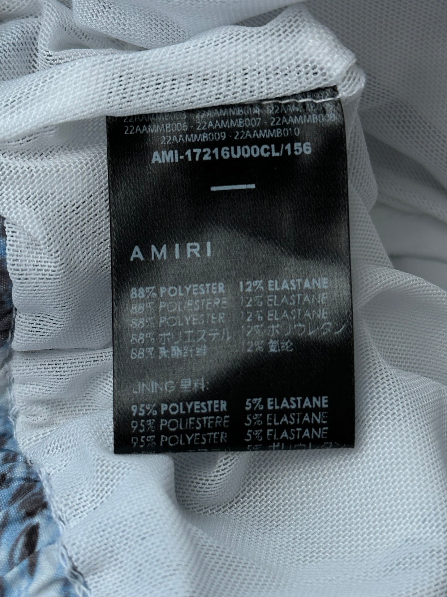Amiri Blue Ocean Star Core Logo Swim Shorts