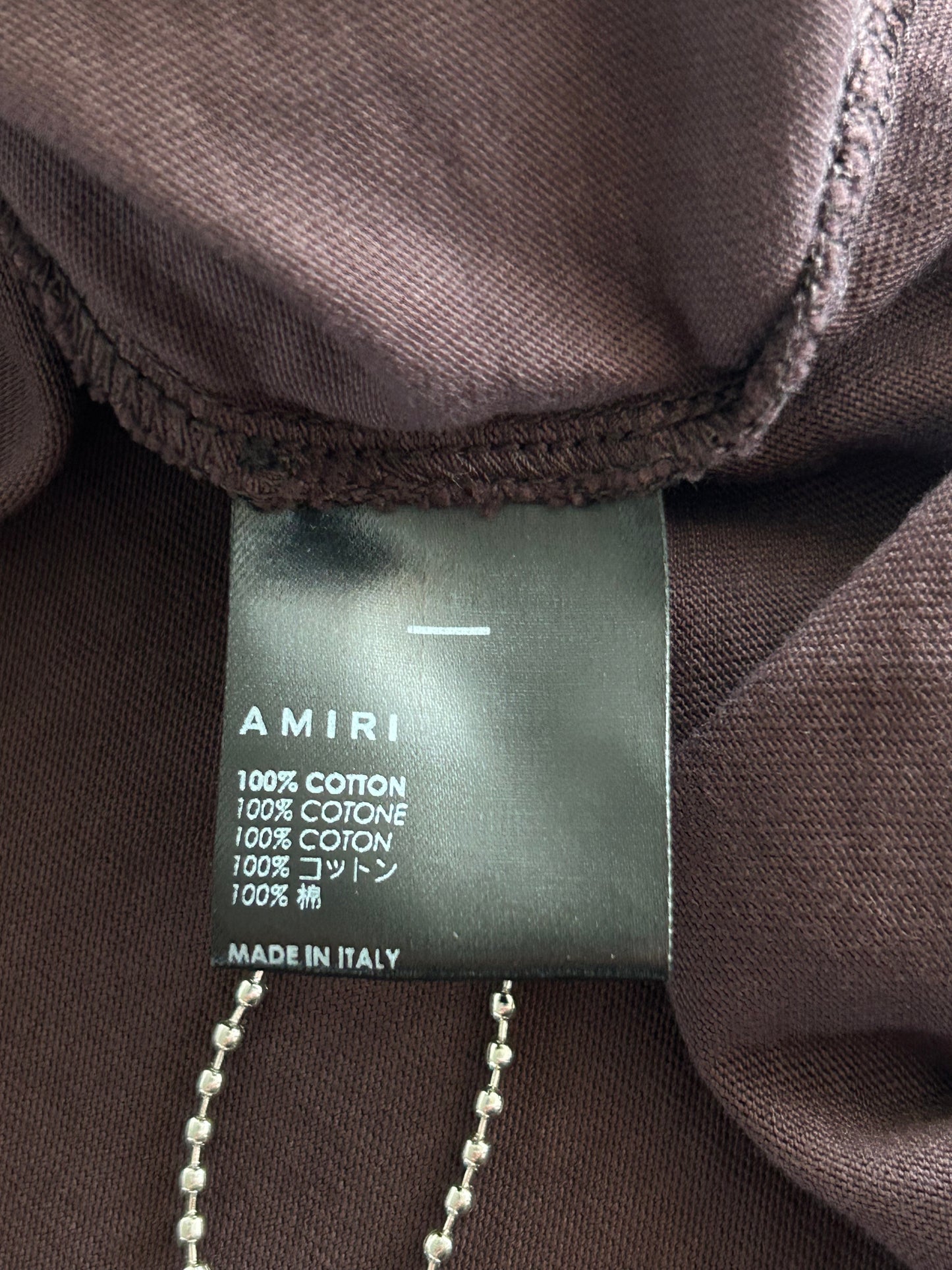 Amiri Brown Mini MA Logo Embroidered T-Shirt