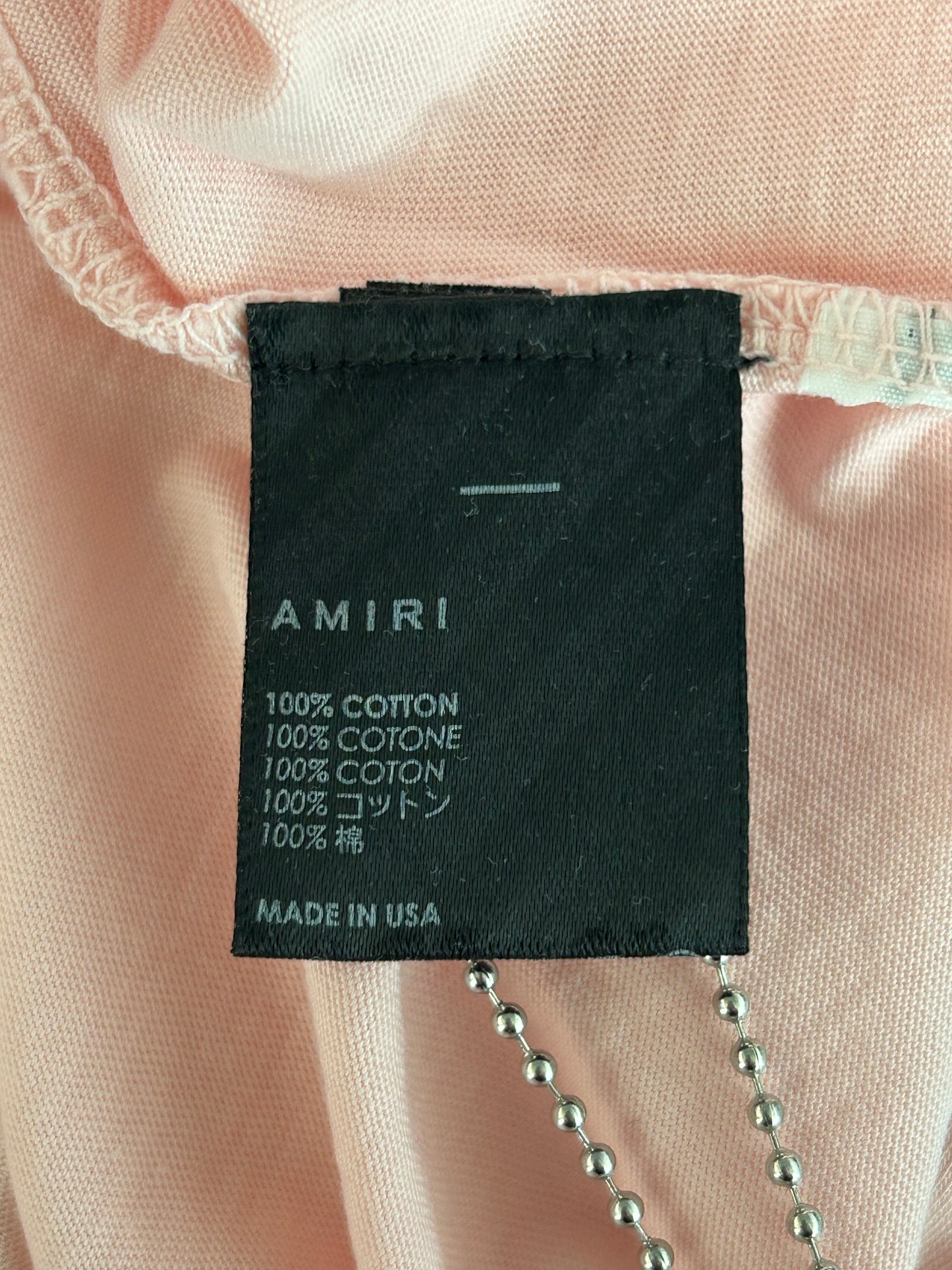 Amiri Pink & Black MA Core Logo T-Shirt