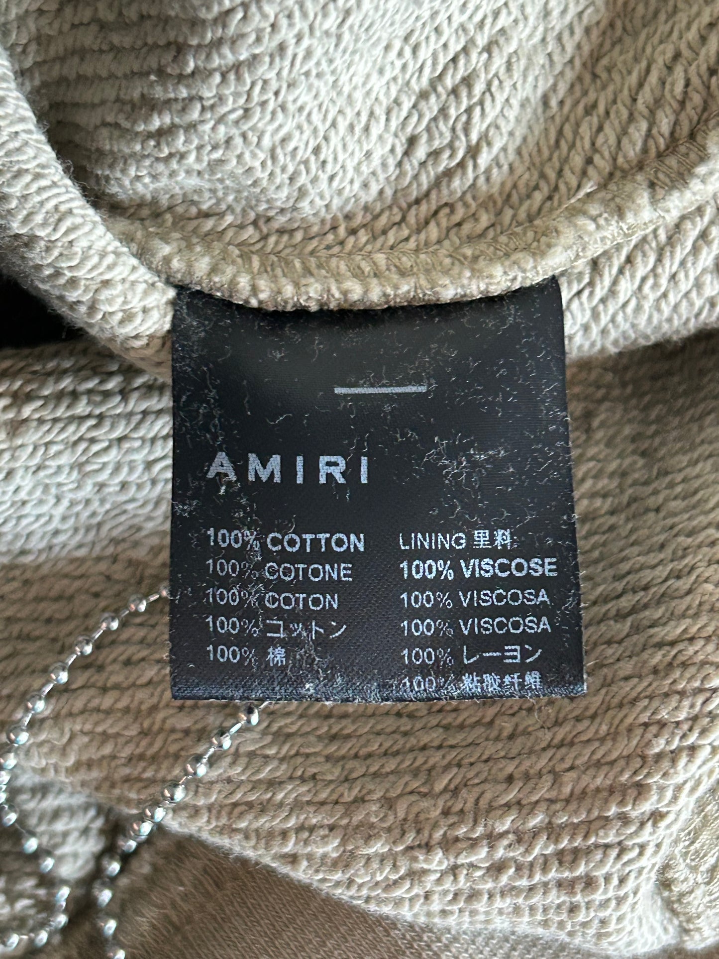 Amiri Tan & White MA Bar Logo Hoodie