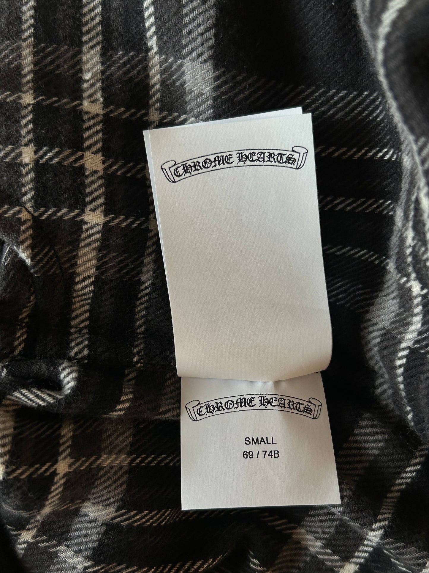 Chrome Hearts Black & White Cross Patch After School Flannel Shorts