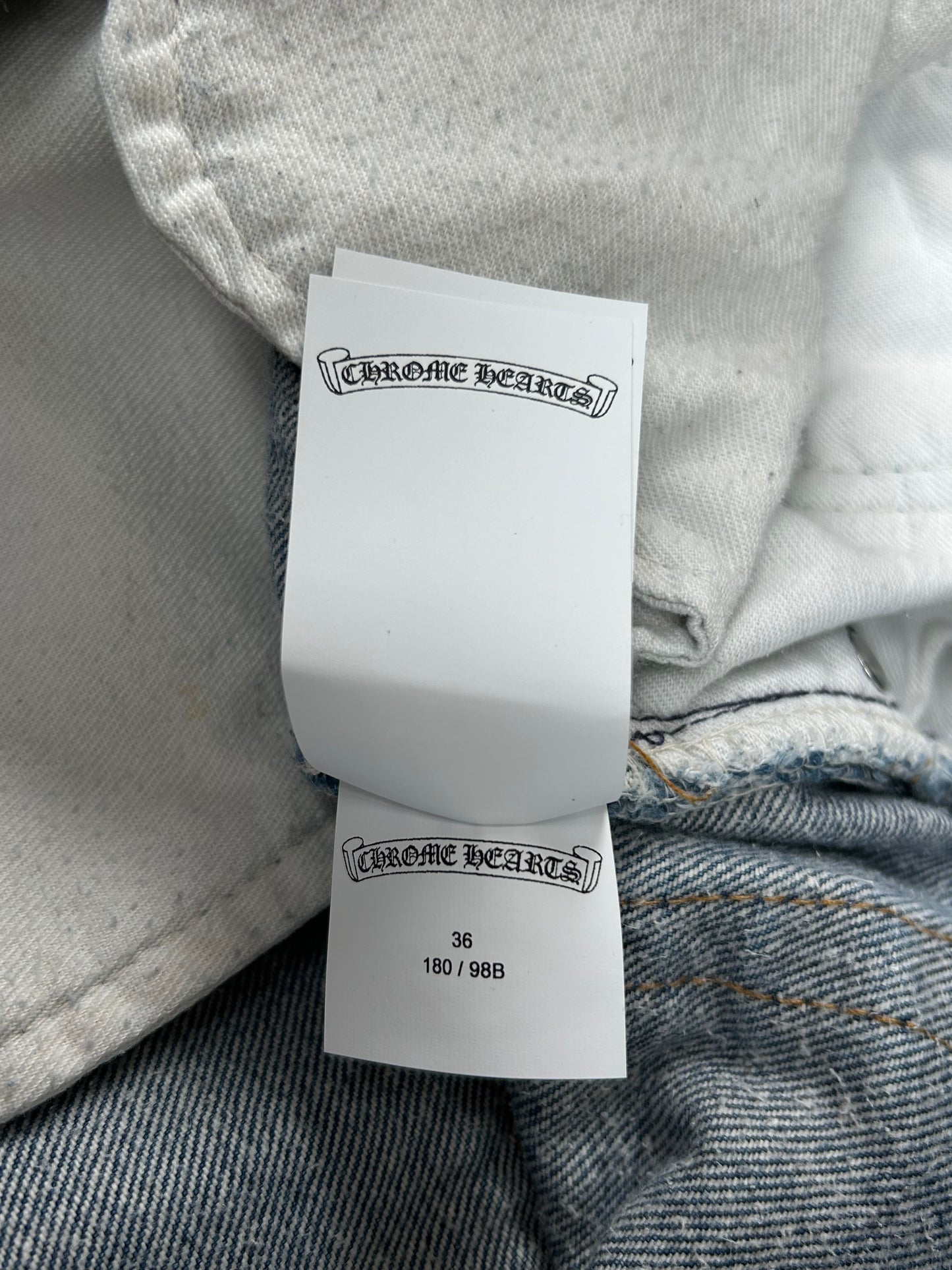 Chrome Hearts Levis Blue & Black Cross Patch Jeans