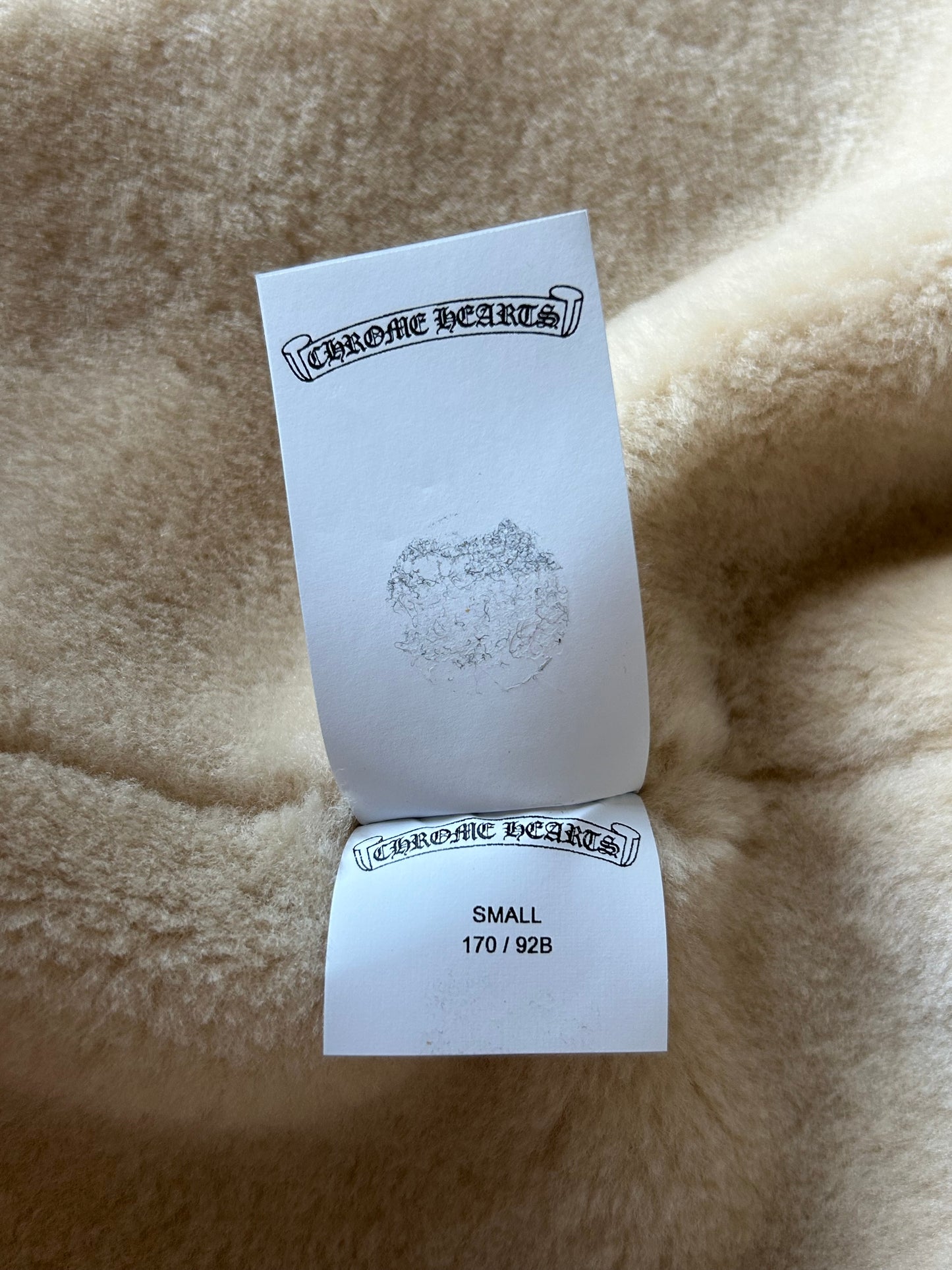 Chrome Hearts Blue & White Cross Patch Denim Shearling Jacket