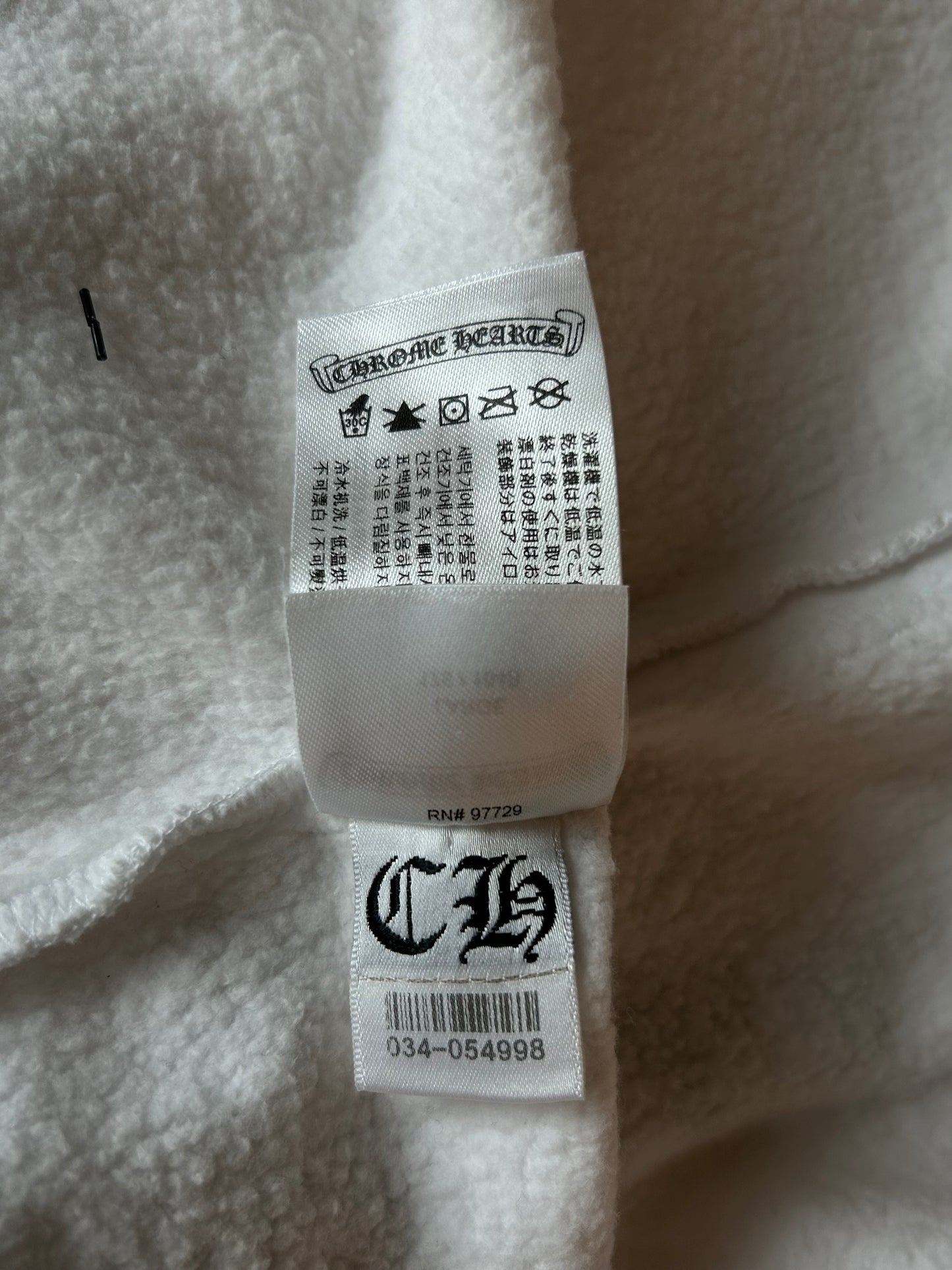 Chrome Hearts White & Blue Script Logo Zip Up Hoodie