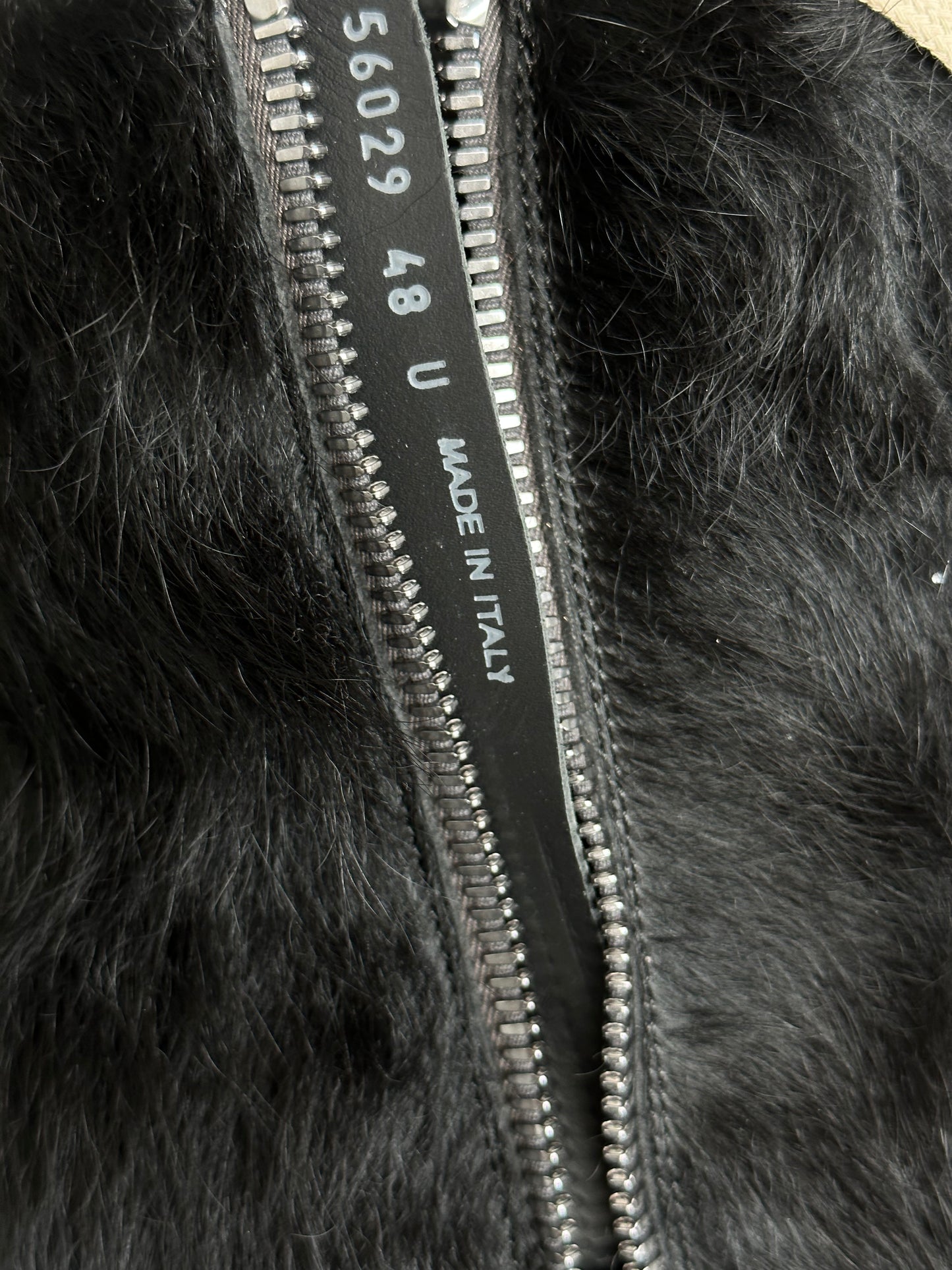 Rick Owens Black & White Ponyhair High Top Sneakers