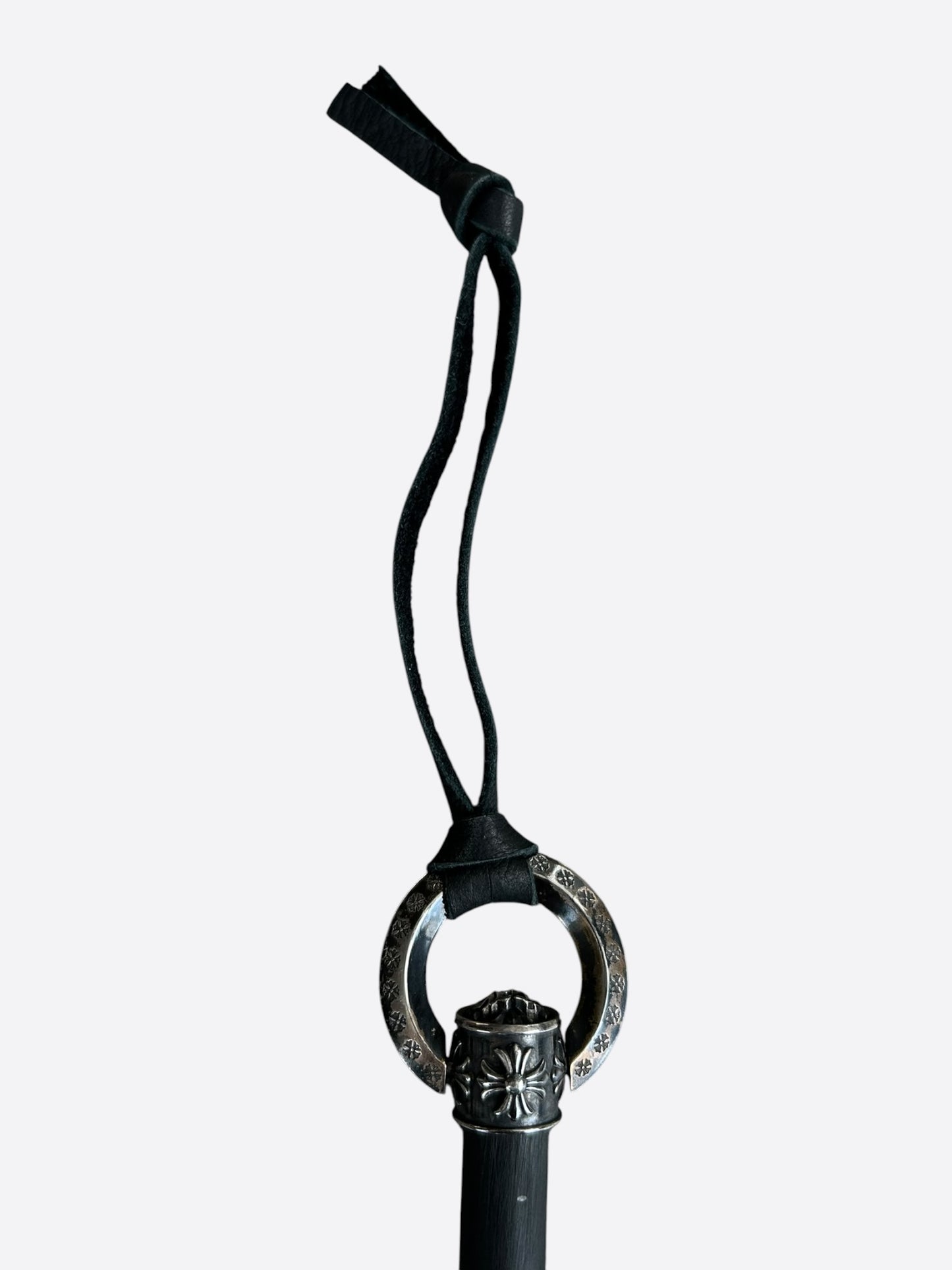 Chrome Hearts Ebony Wood & Silver Fleur De Lis Fly Swatter