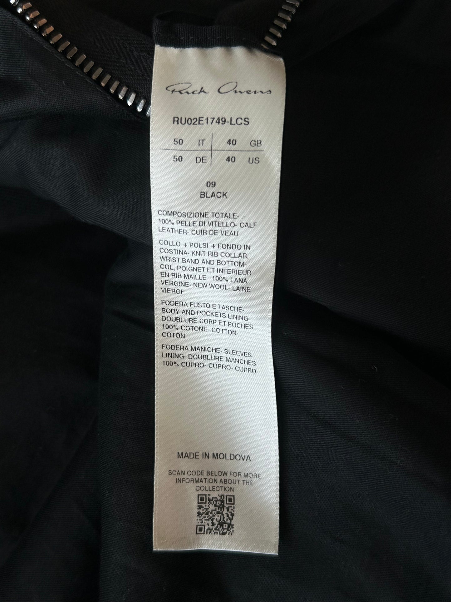 Rick Owens Black Suede Bauhaus Bomber Jacket