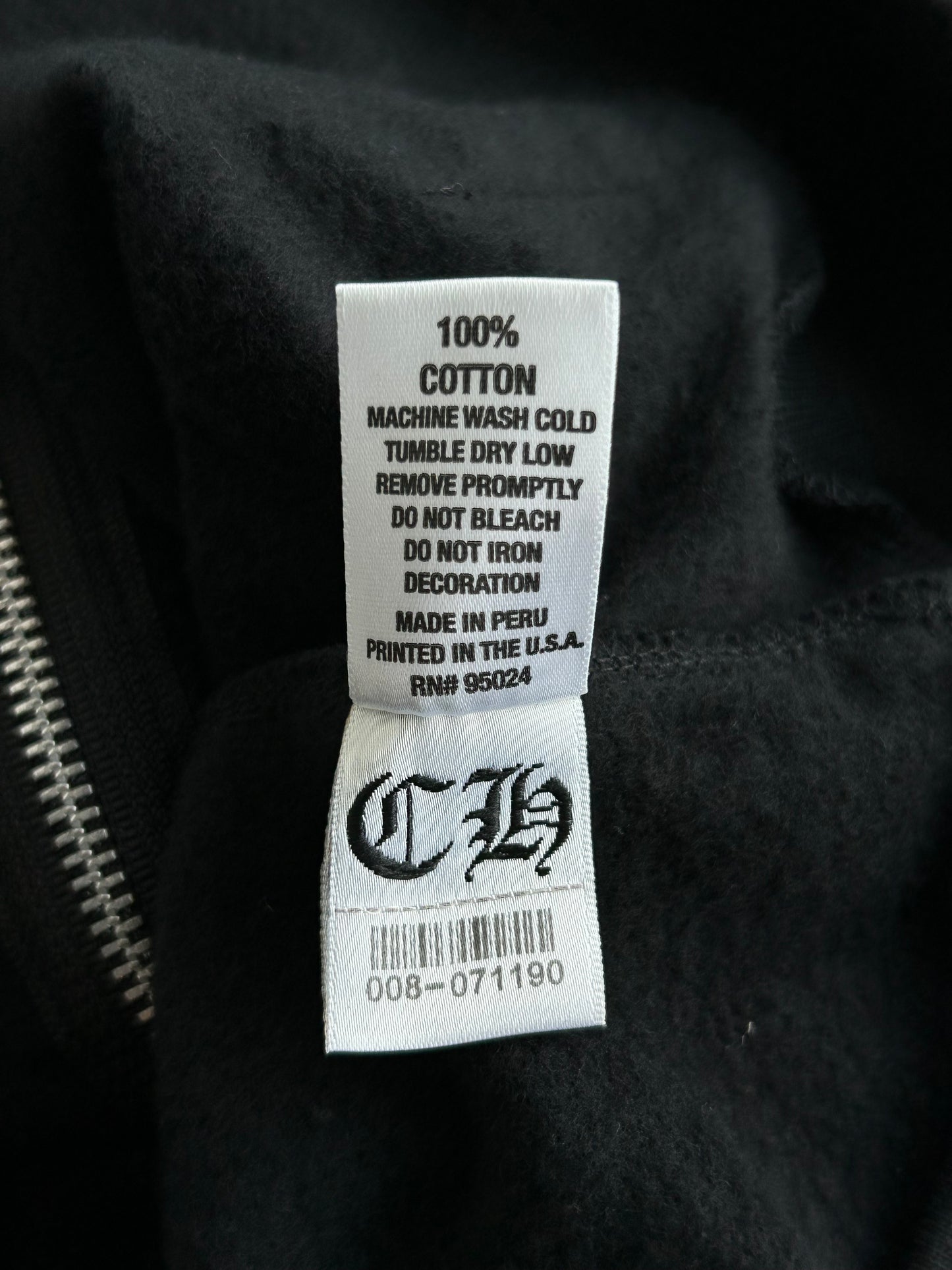 Chrome Hearts Black & White Multi Cross Logo Zip Up Hoodie