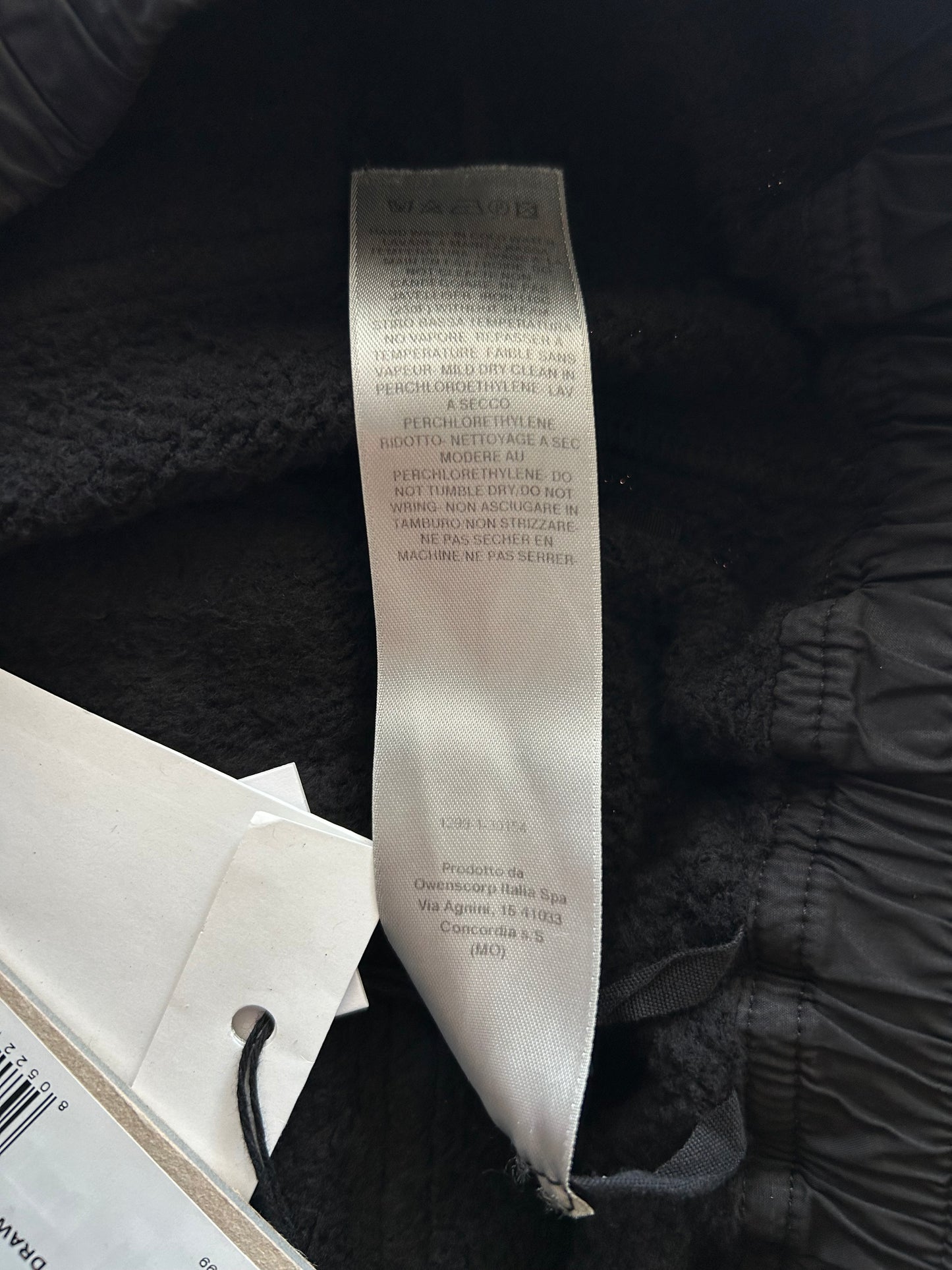 Rick Owens Black Cargo Drawstrings Jogger Pants