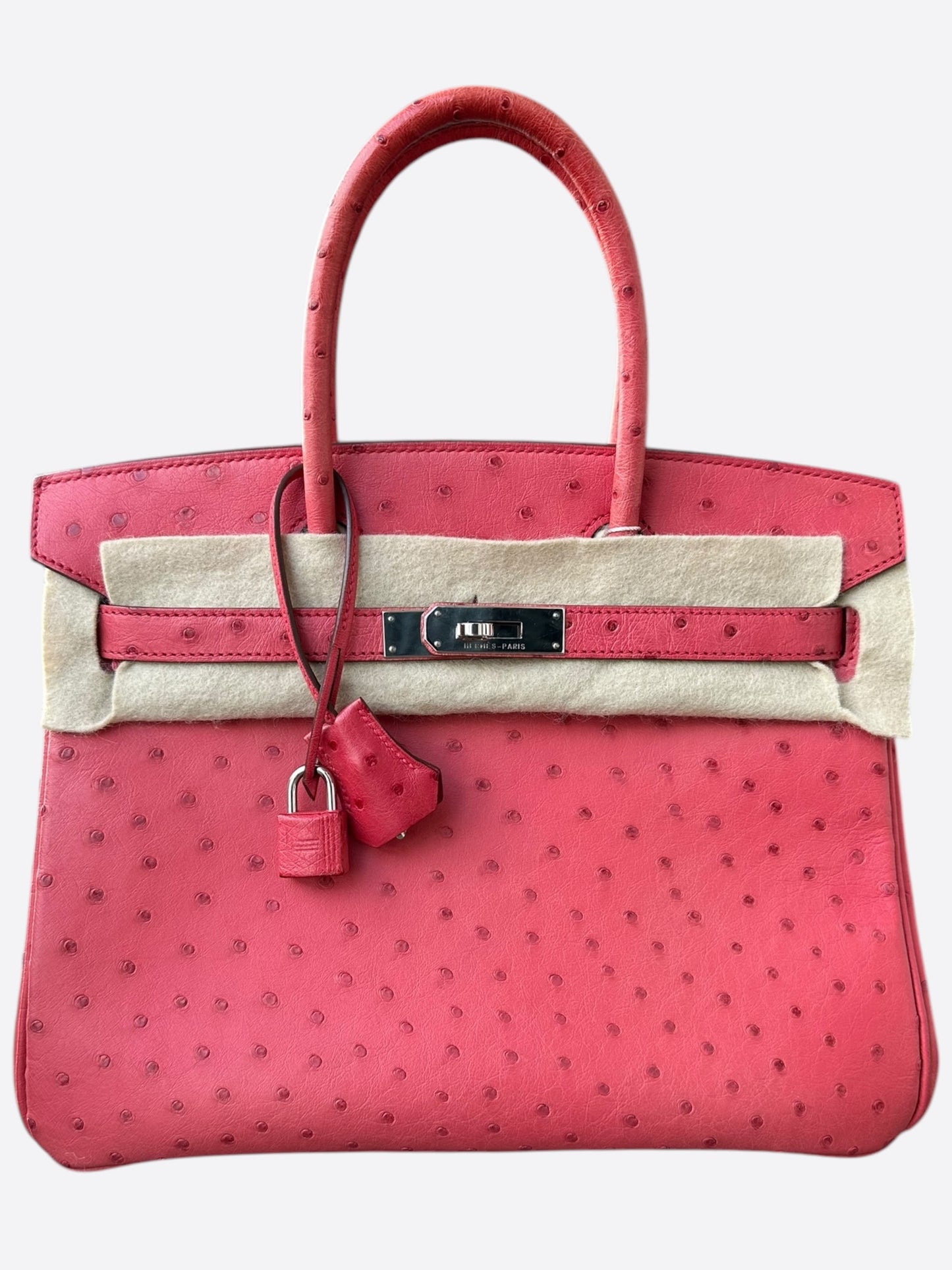 Hermes Pink Ostrich Birkin 30