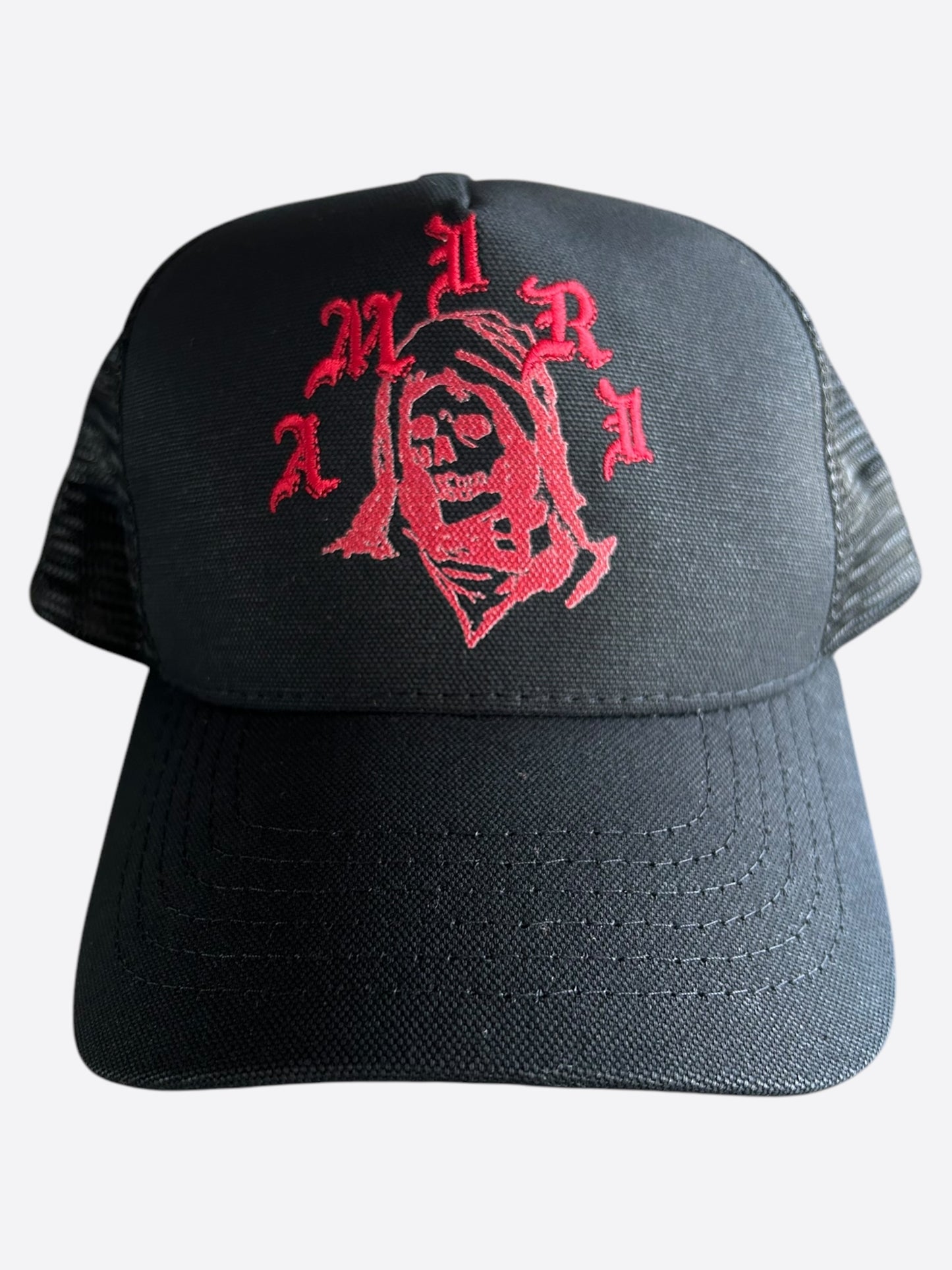 Amiri Wes Lang Black & Red Reaper Trucker Hat