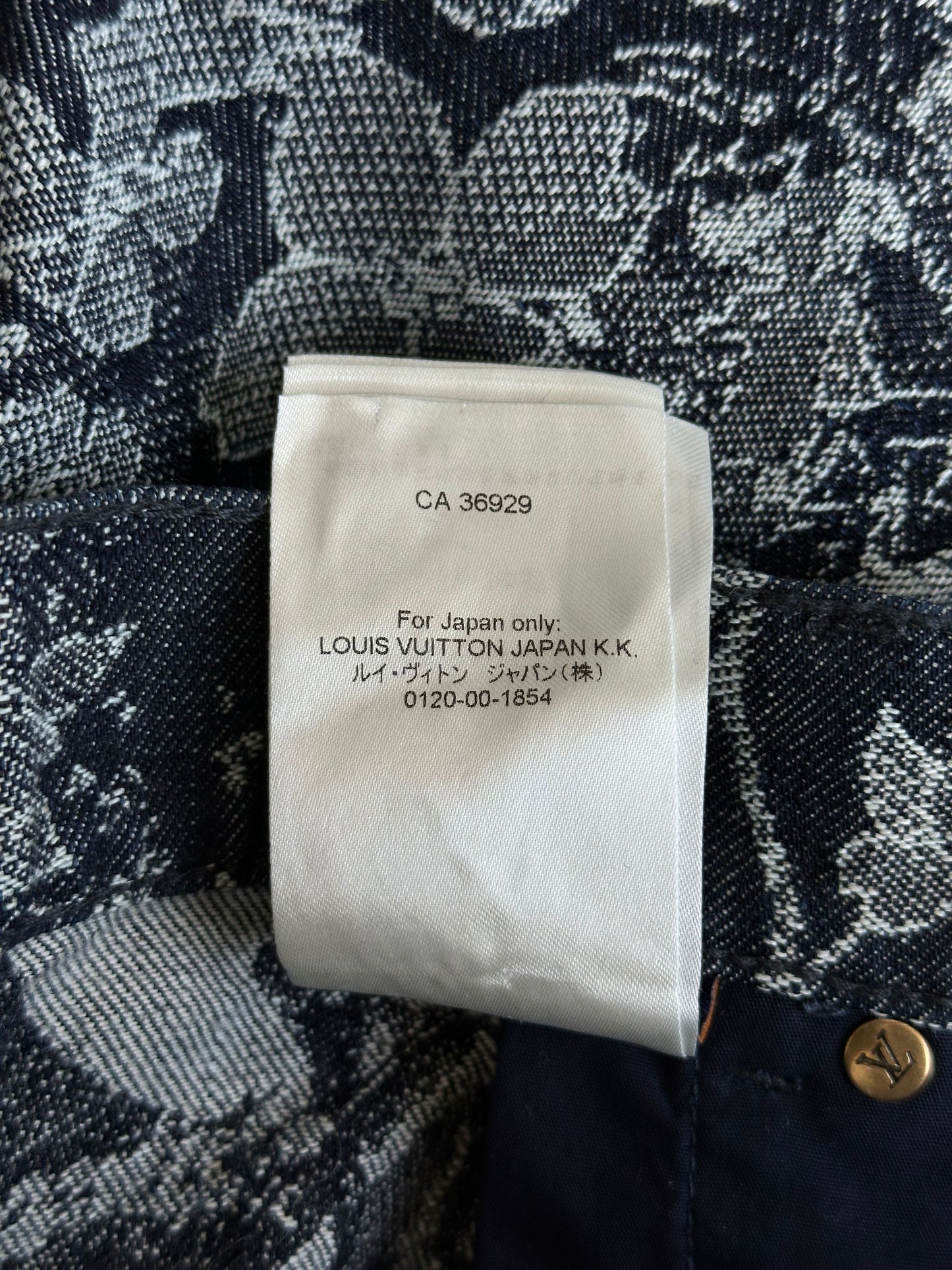 Louis Vuitton Blue & White Floral Denim Shorts
