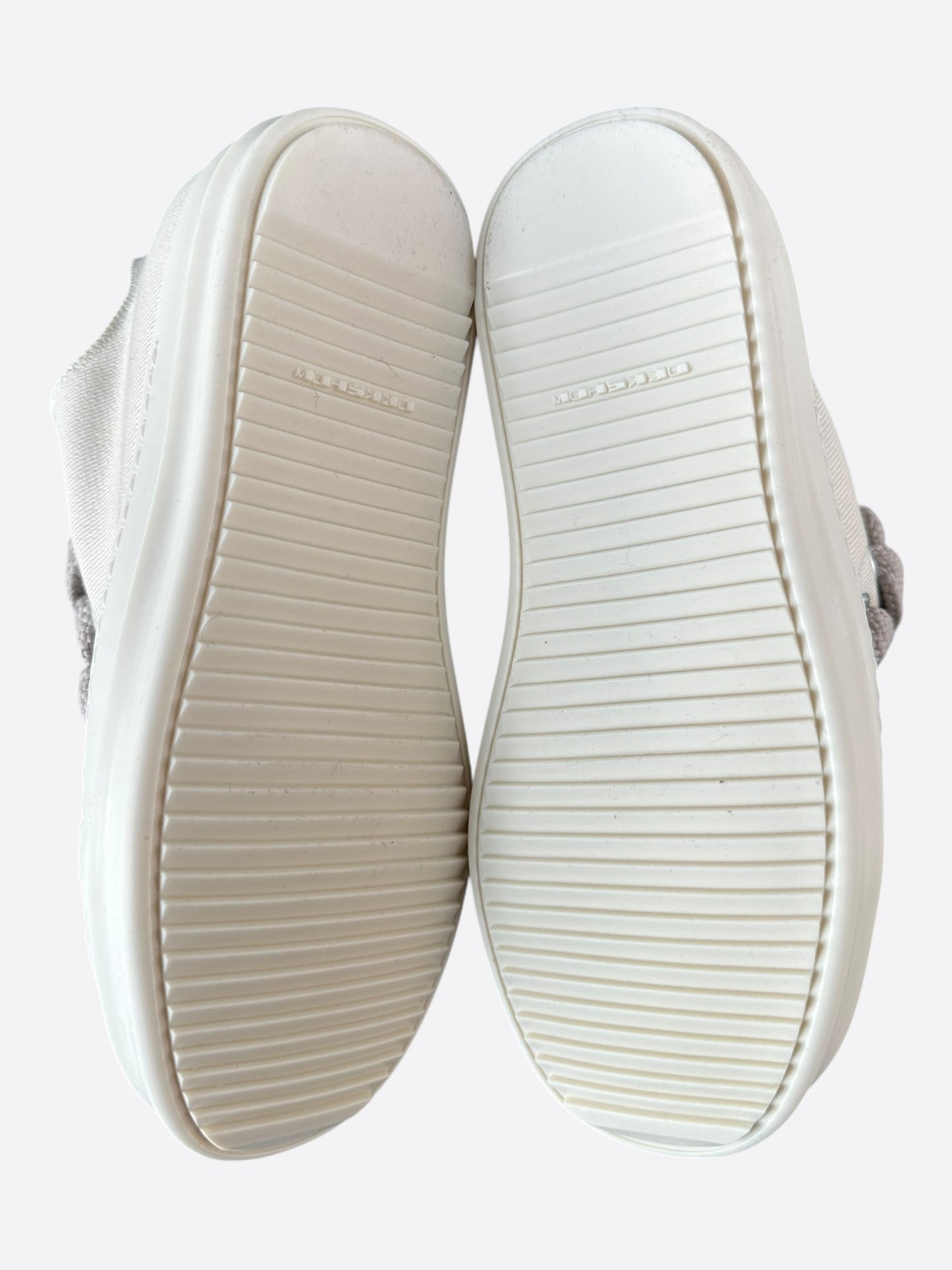 Rick Owens White Jumbo Lace Women's Low Top Sneakers