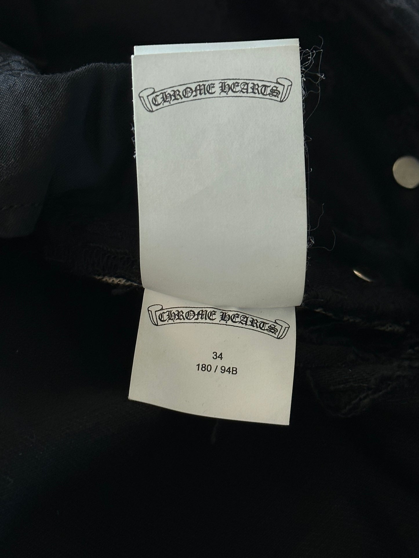 Chrome Hearts Black Pink & Checkered Cross Patch Fleur Jeans