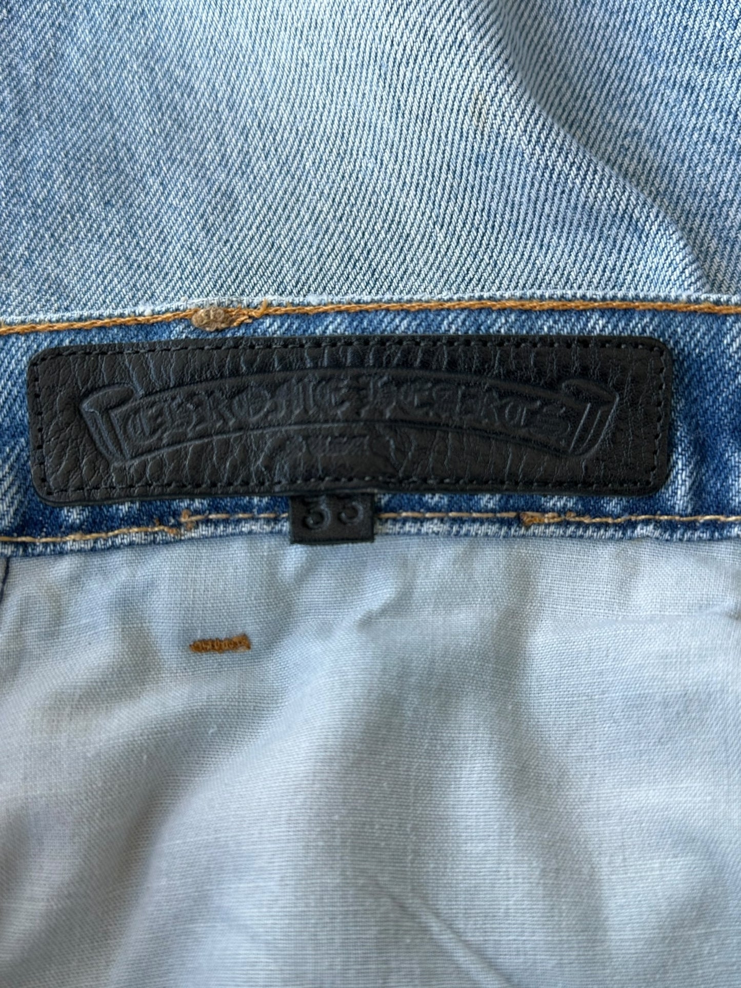 Chrome Hearts Levis Blue & Black Cross Patch Jeans