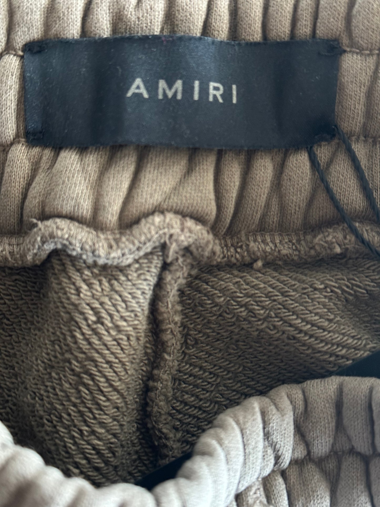 Amiri Brown & White MA Bar Logo Shorts