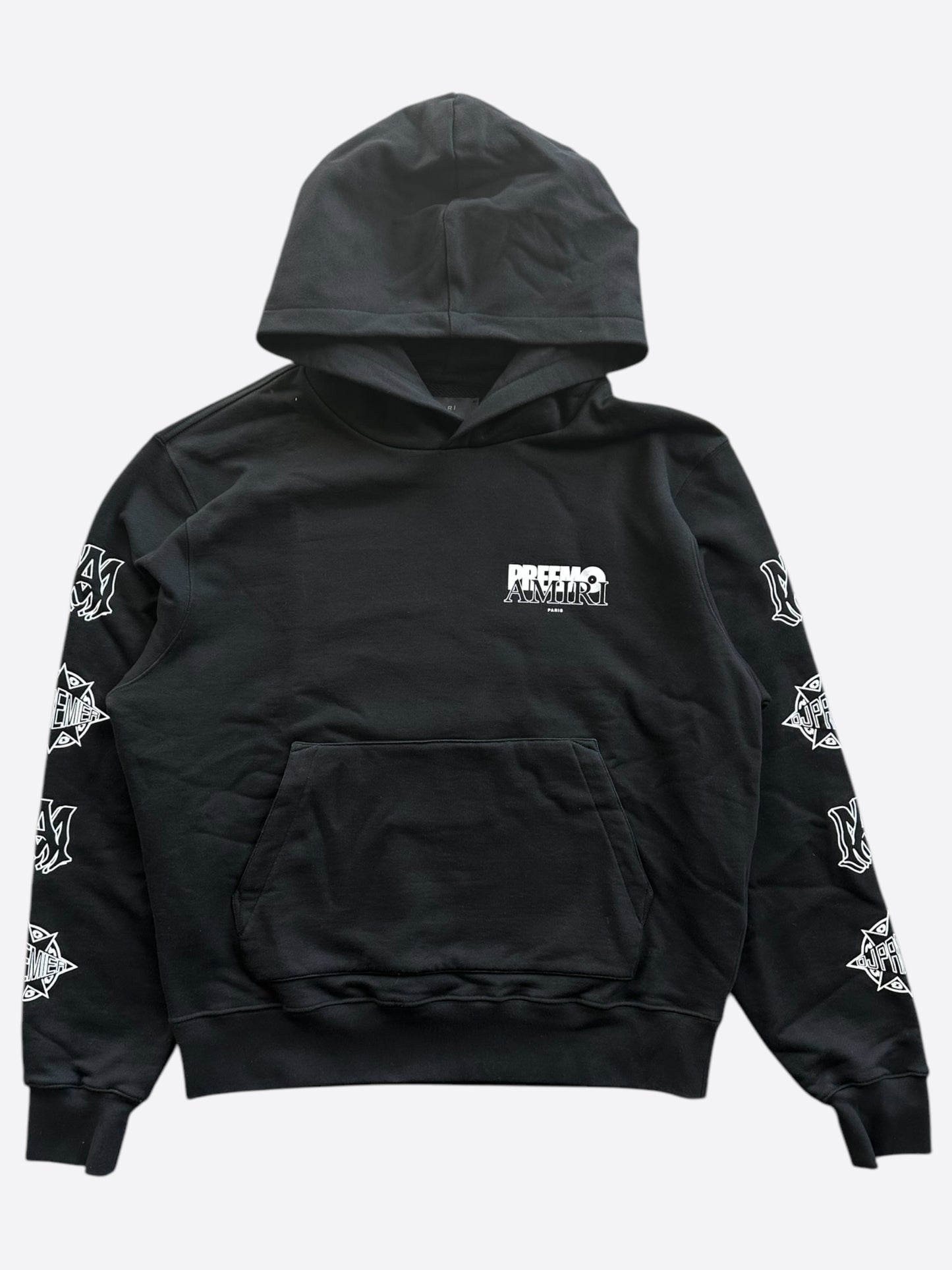 Amiri Black & White Preemo Logo Hoodie