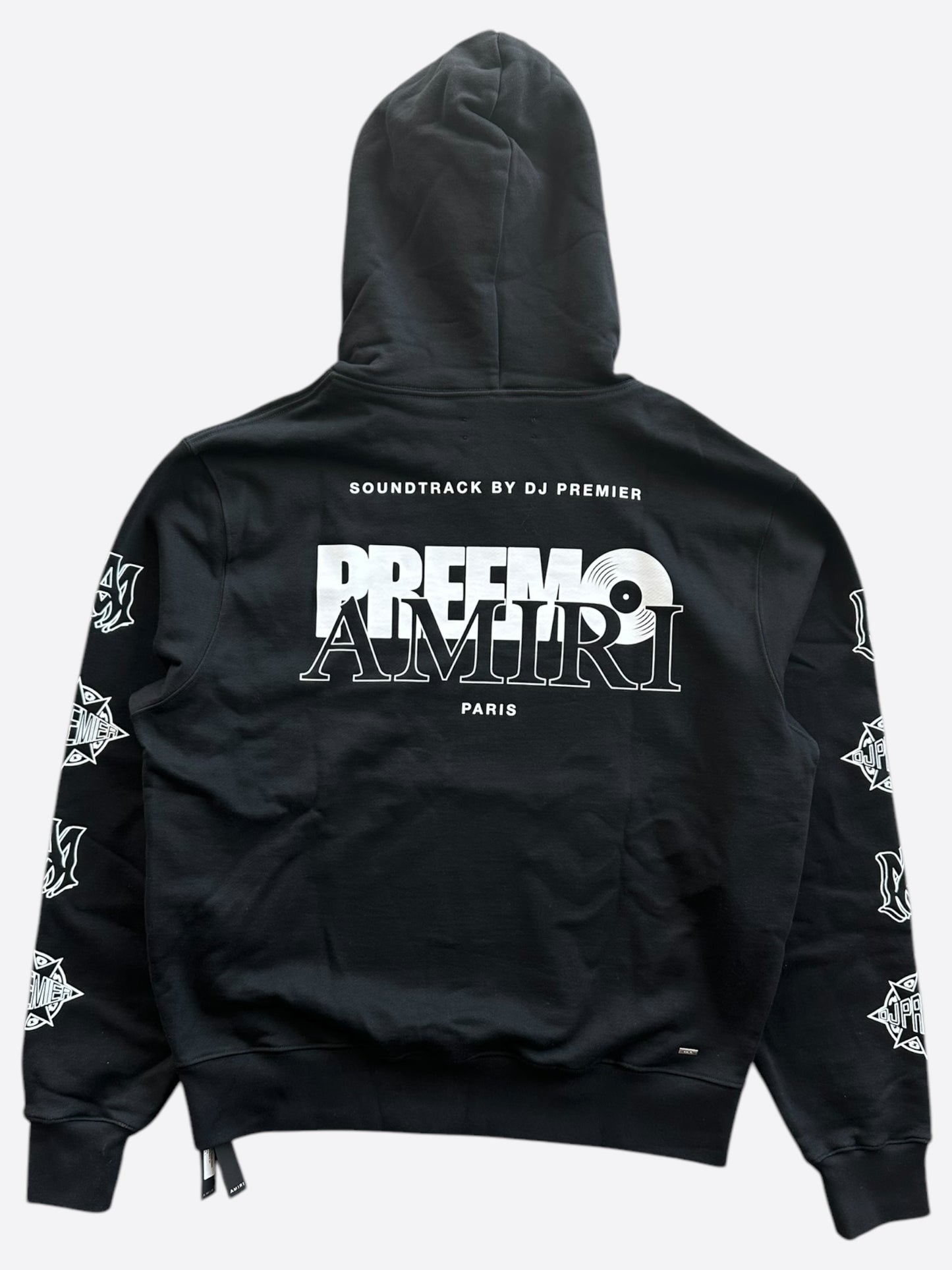 Amiri Black & White Preemo Logo Hoodie
