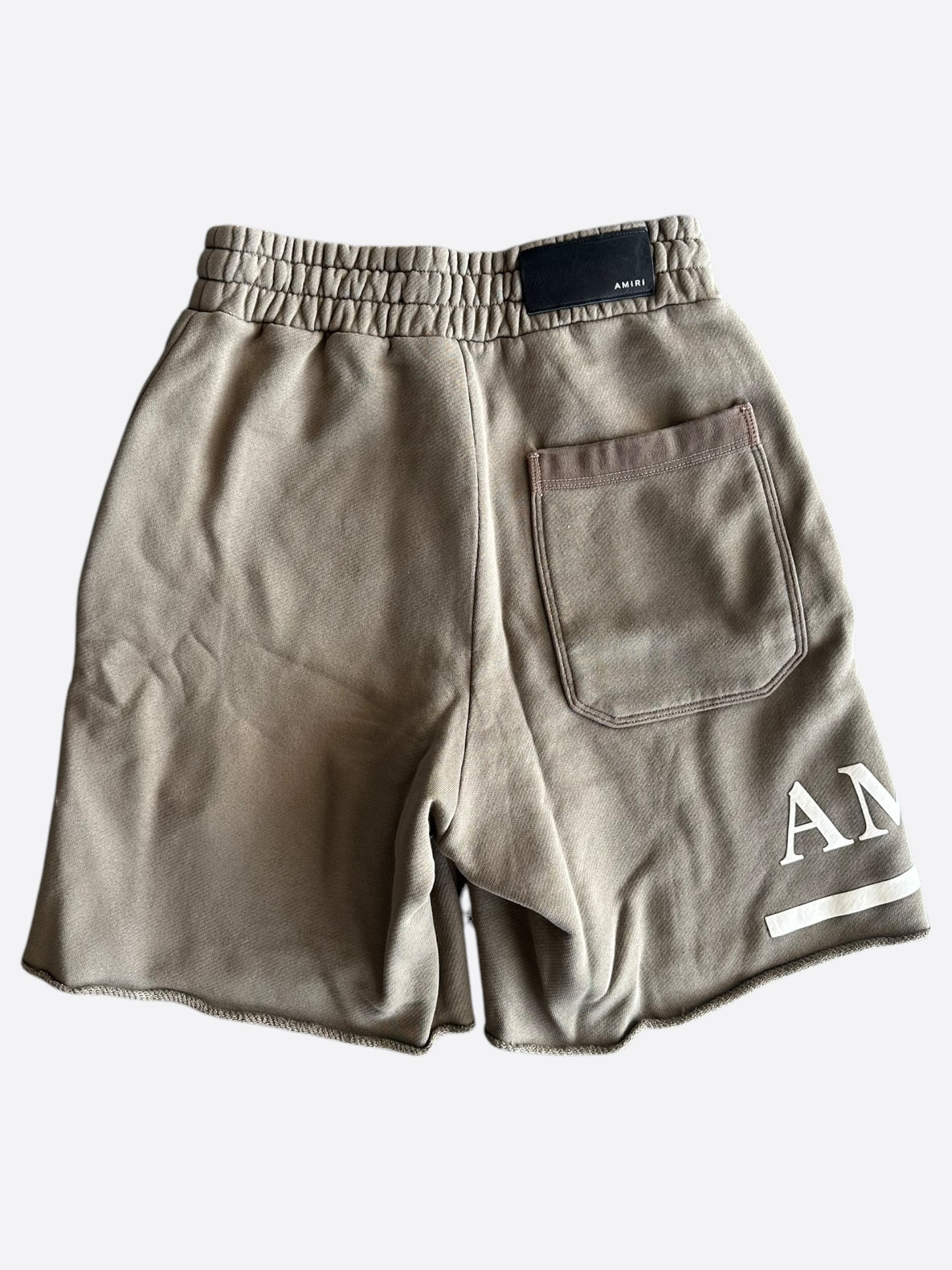 Amiri Brown & White MA Bar Logo Shorts