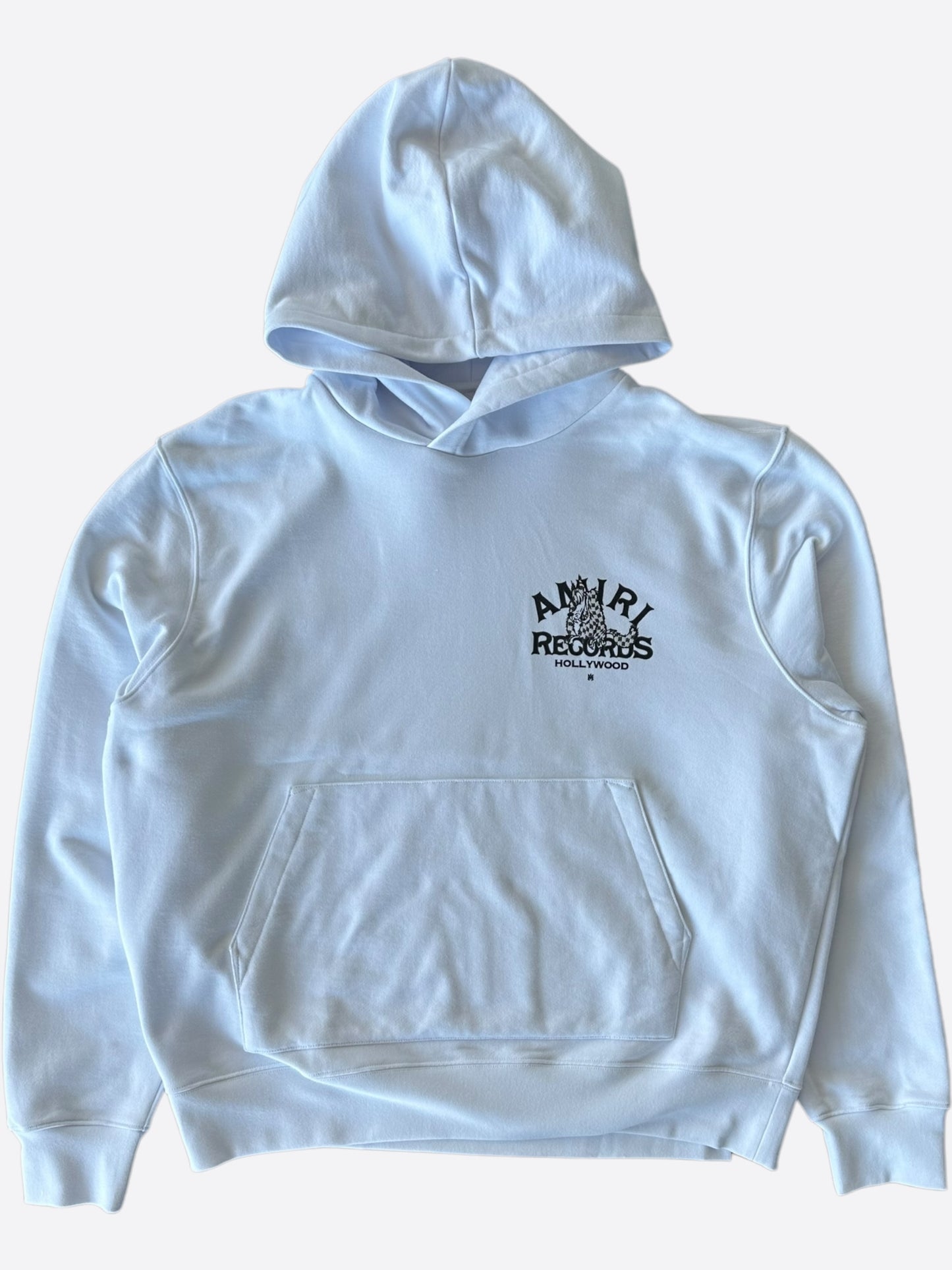 Amiri White & Black Records Logo Hoodie