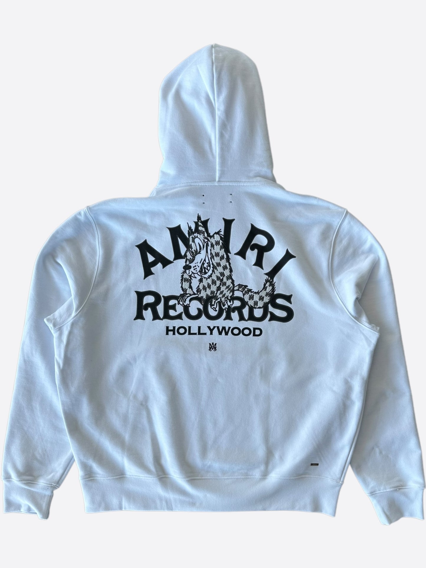 Amiri White & Black Records Logo Hoodie