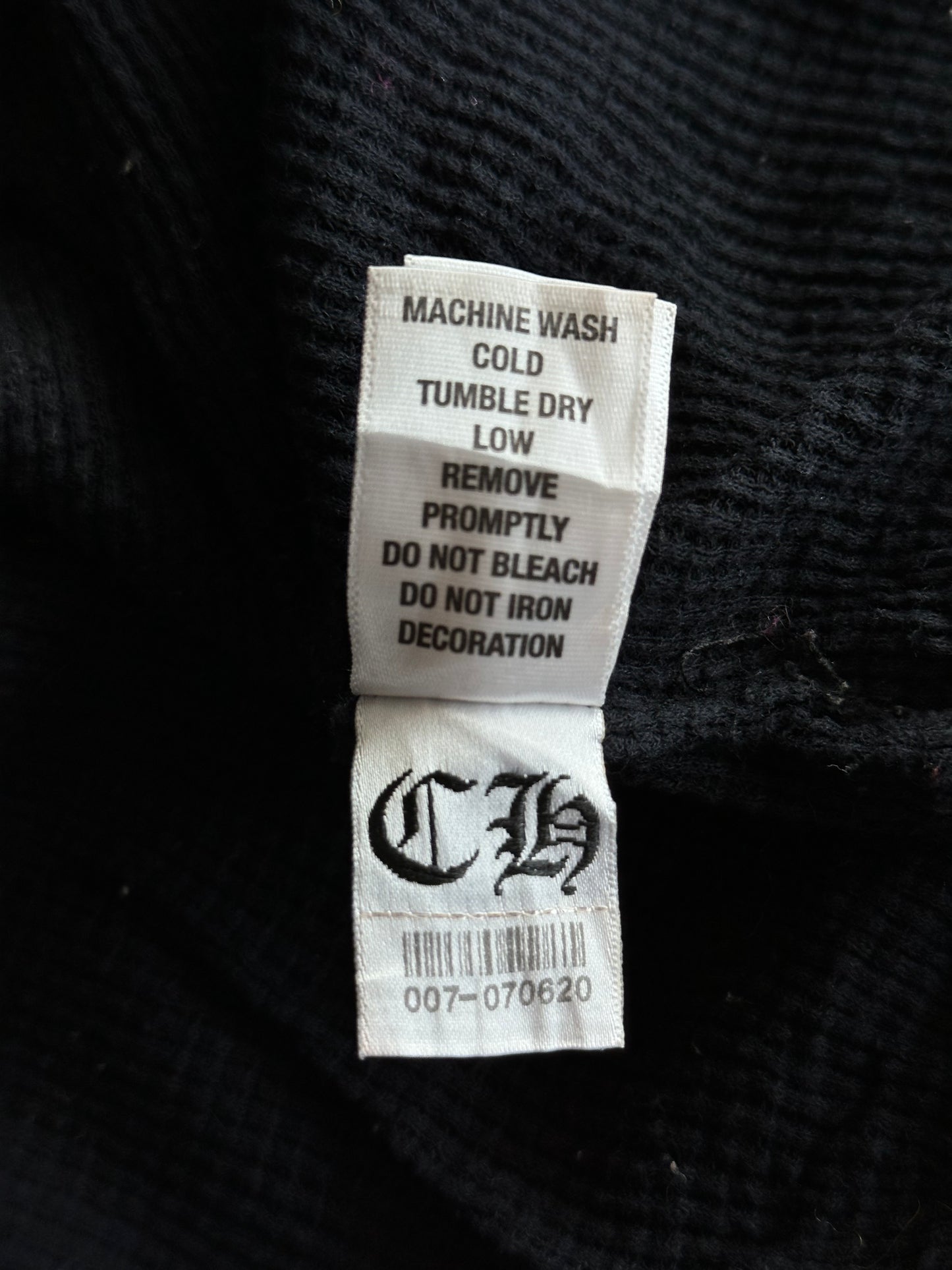 Chrome Hearts Black & Red Dagger Logo Zip Up Thermal Hoodie