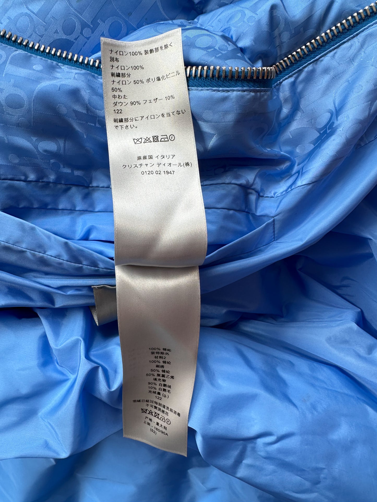 Dior Blue Oblique Puffer Jacket