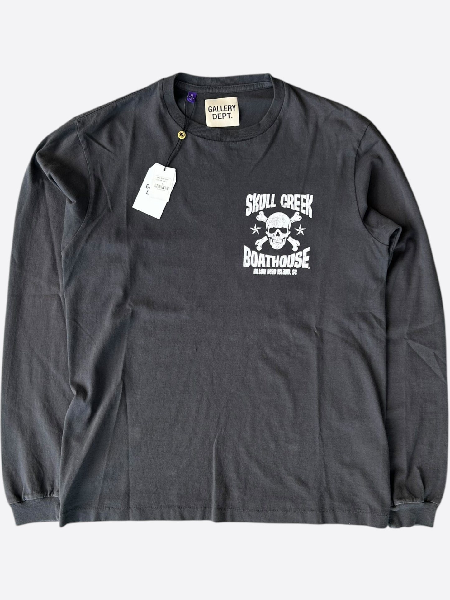 Gallery Dept Vintage Black Skull Creek Glitter Logo Longsleeve T-Shirt