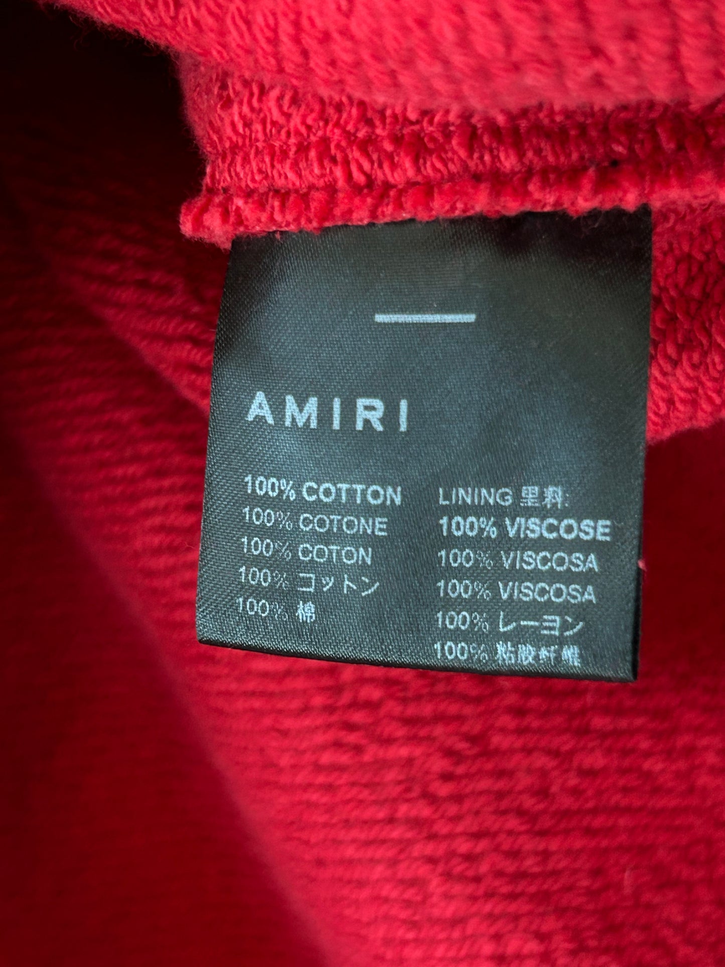 Amiri Red & White MA Logo Hoodie