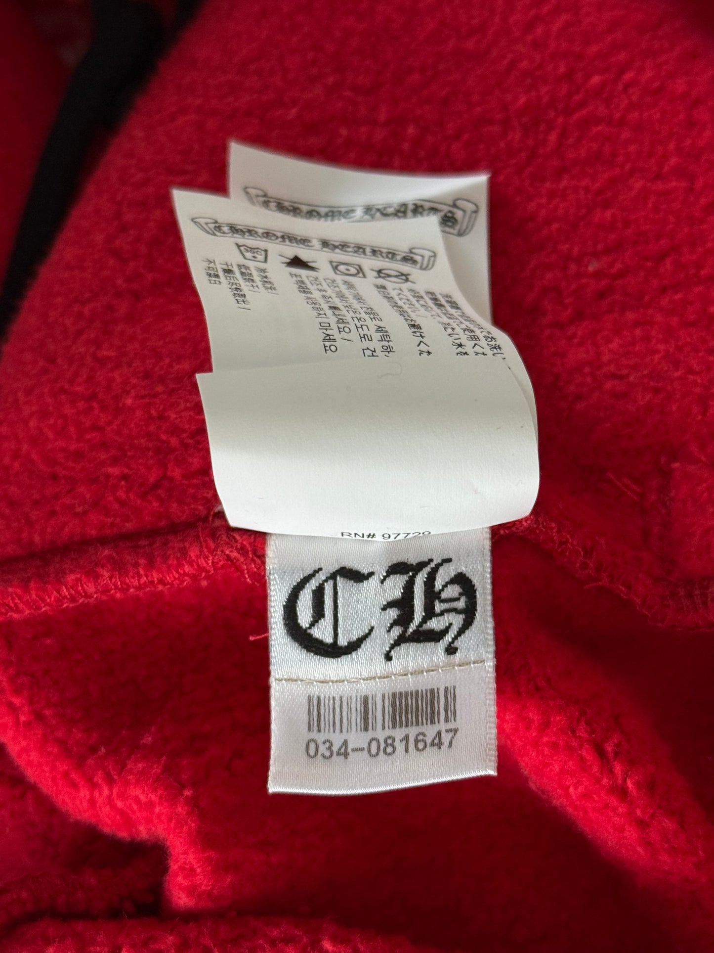 Chrome Hearts Red & White Triple Cross Embroidered Sweatpants