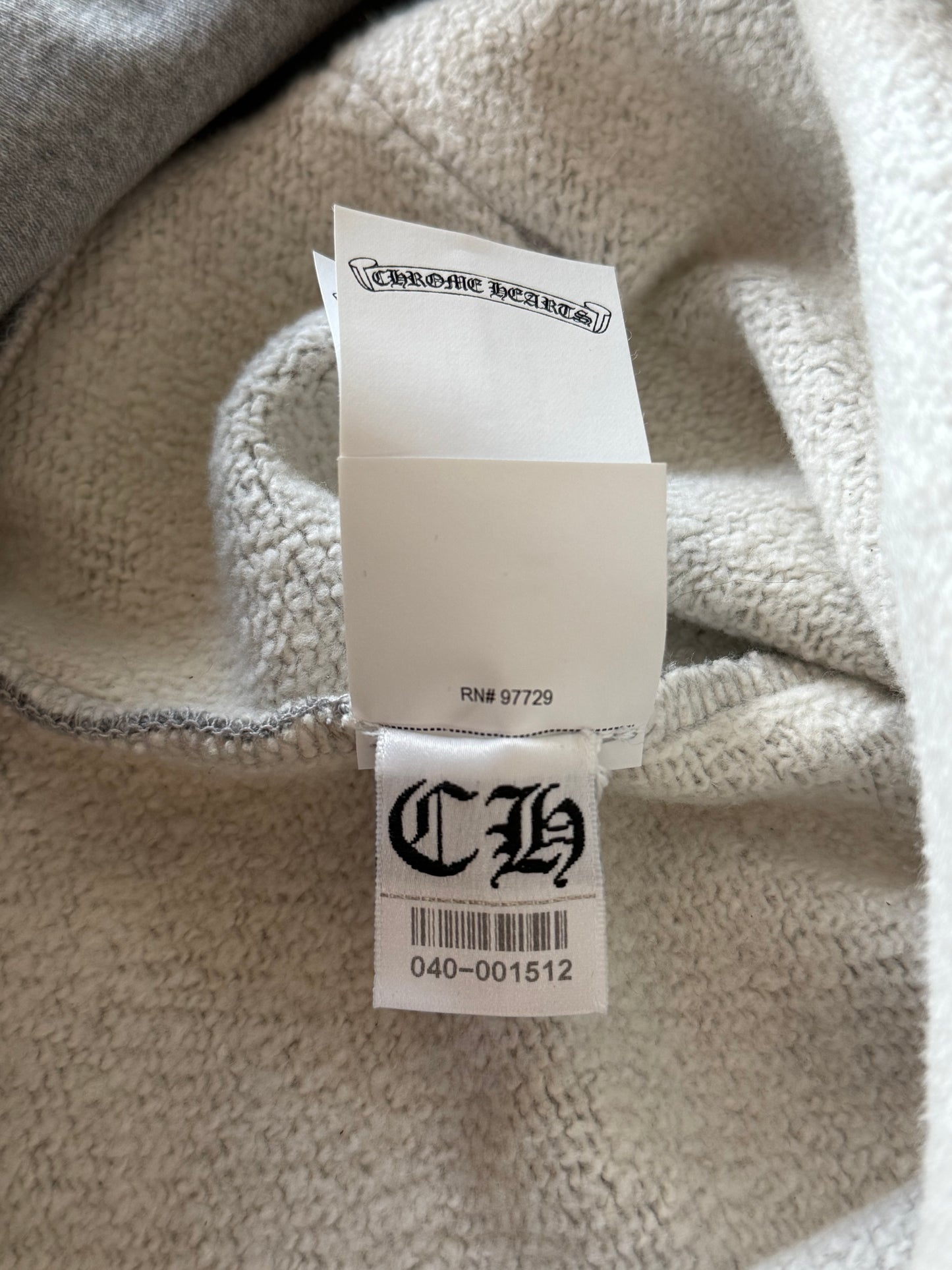Chrome Hearts Grey & Black Triple Cross Patch Paper Jam Hoodie