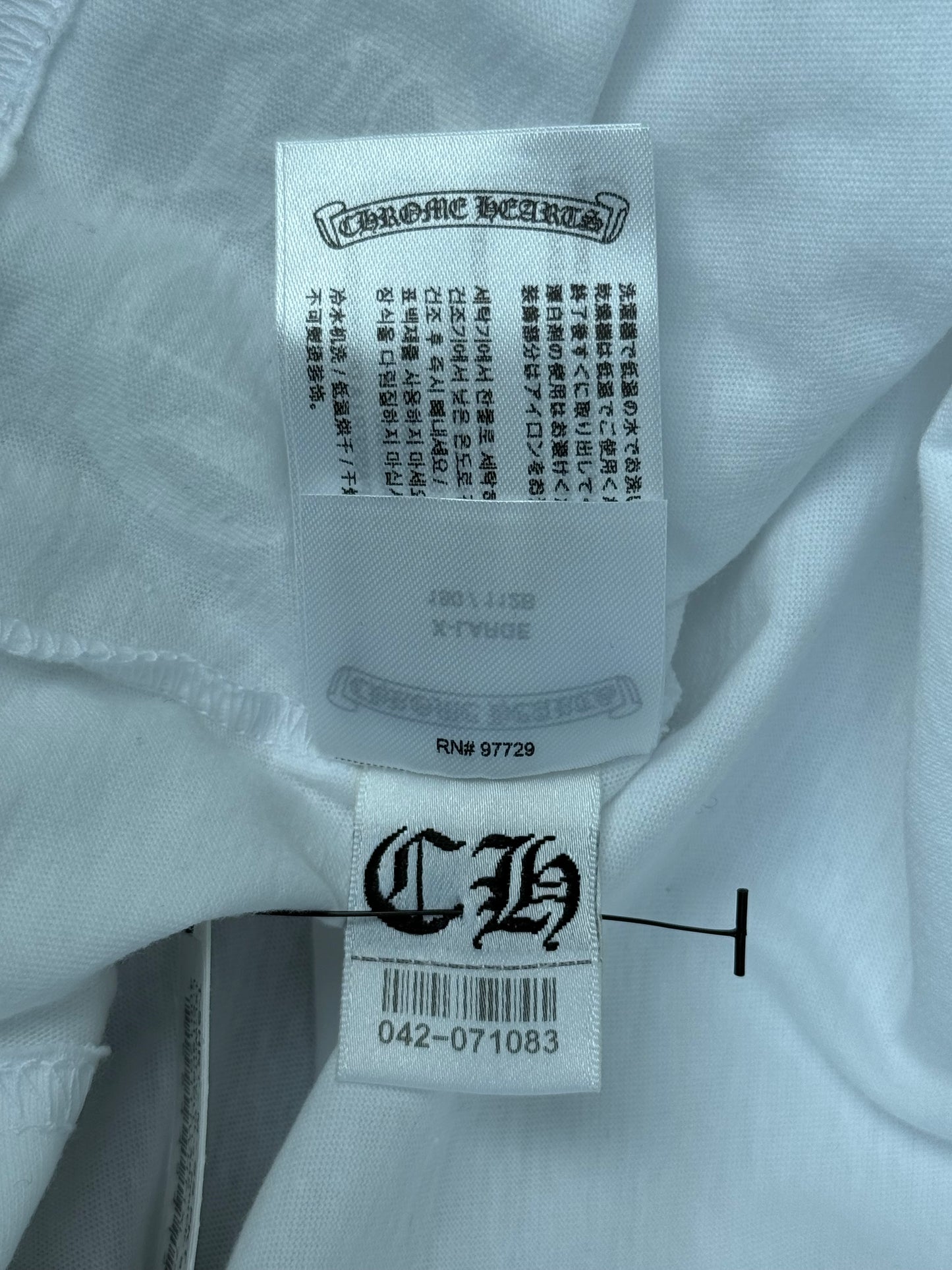 Chrome Hearts White & Black Scroll Logo T-Shirt