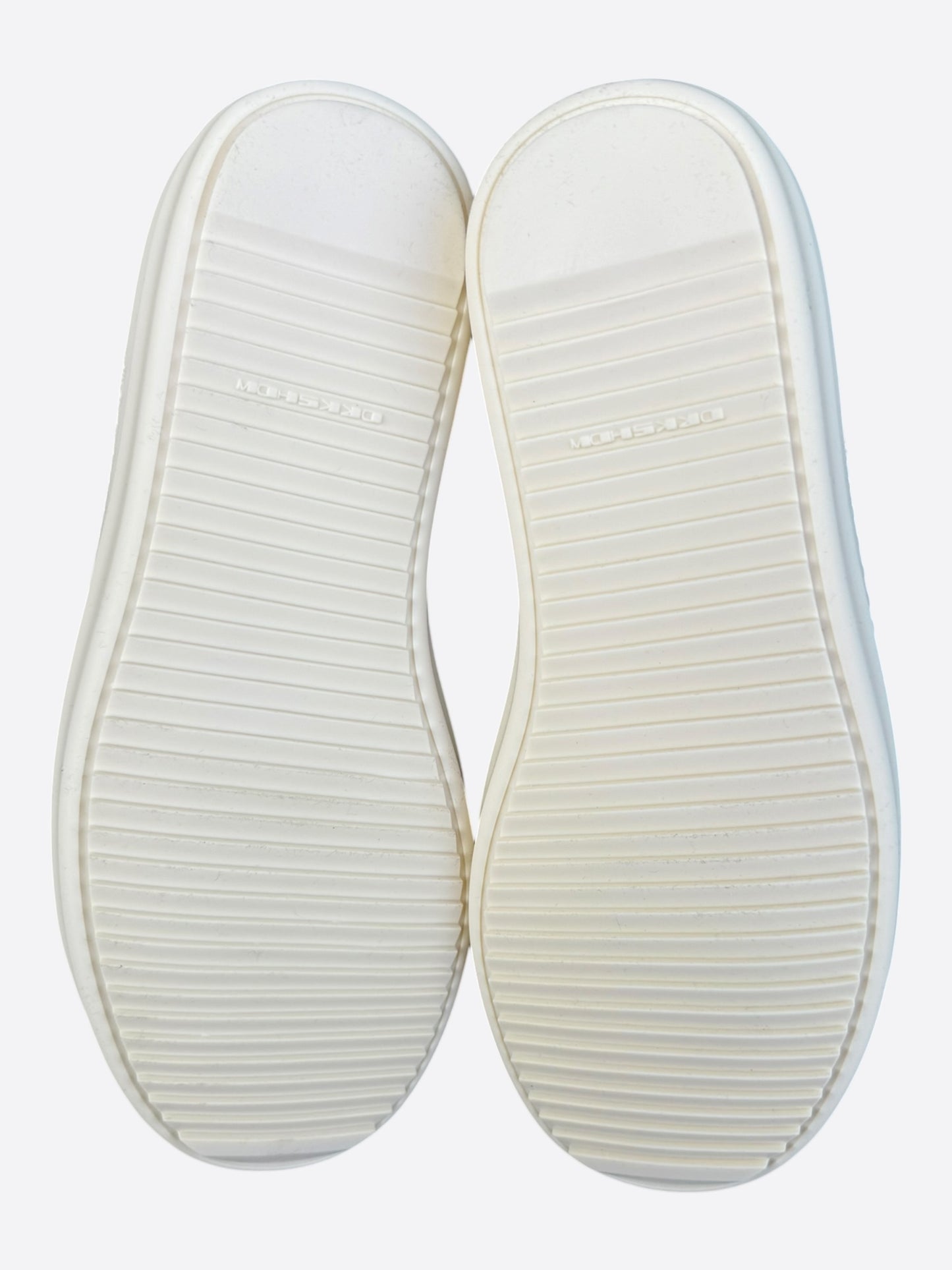 Rick Owens Silver & White High Top Sneakers