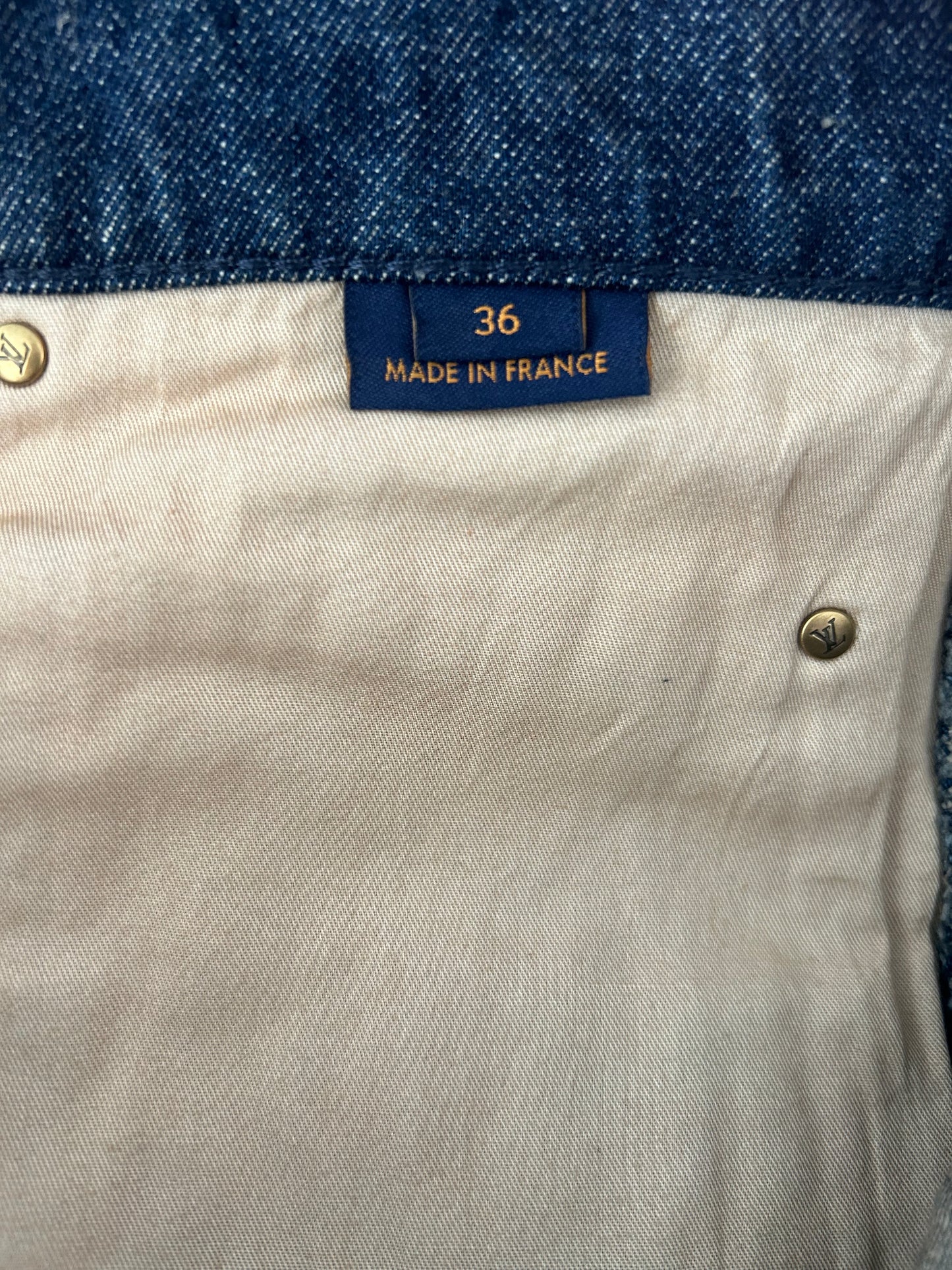 Louis Vuitton Blue Monogram Carpenter Denim Shorts
