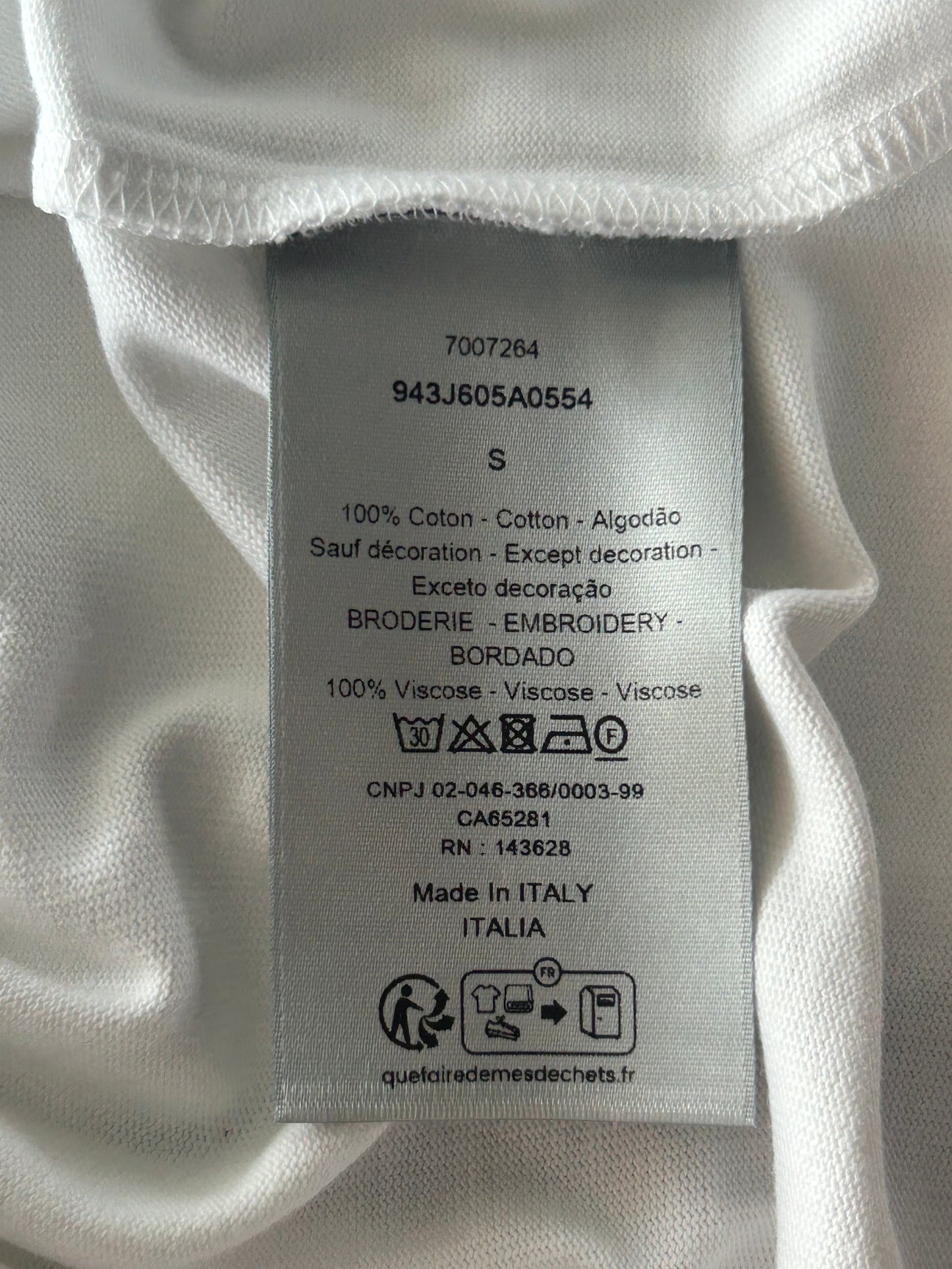 Dior White CD Icon Embroidered T-Shirt