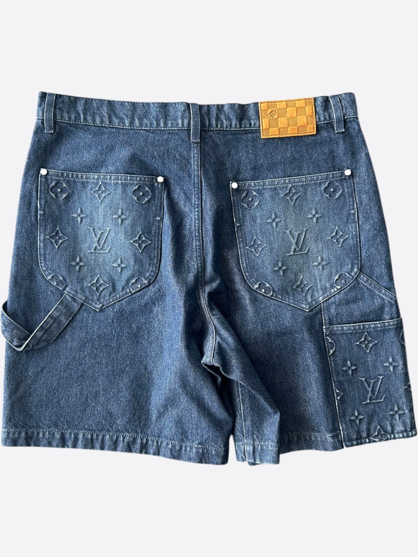 Louis Vuitton Blue Monogram Carpenter Denim Shorts