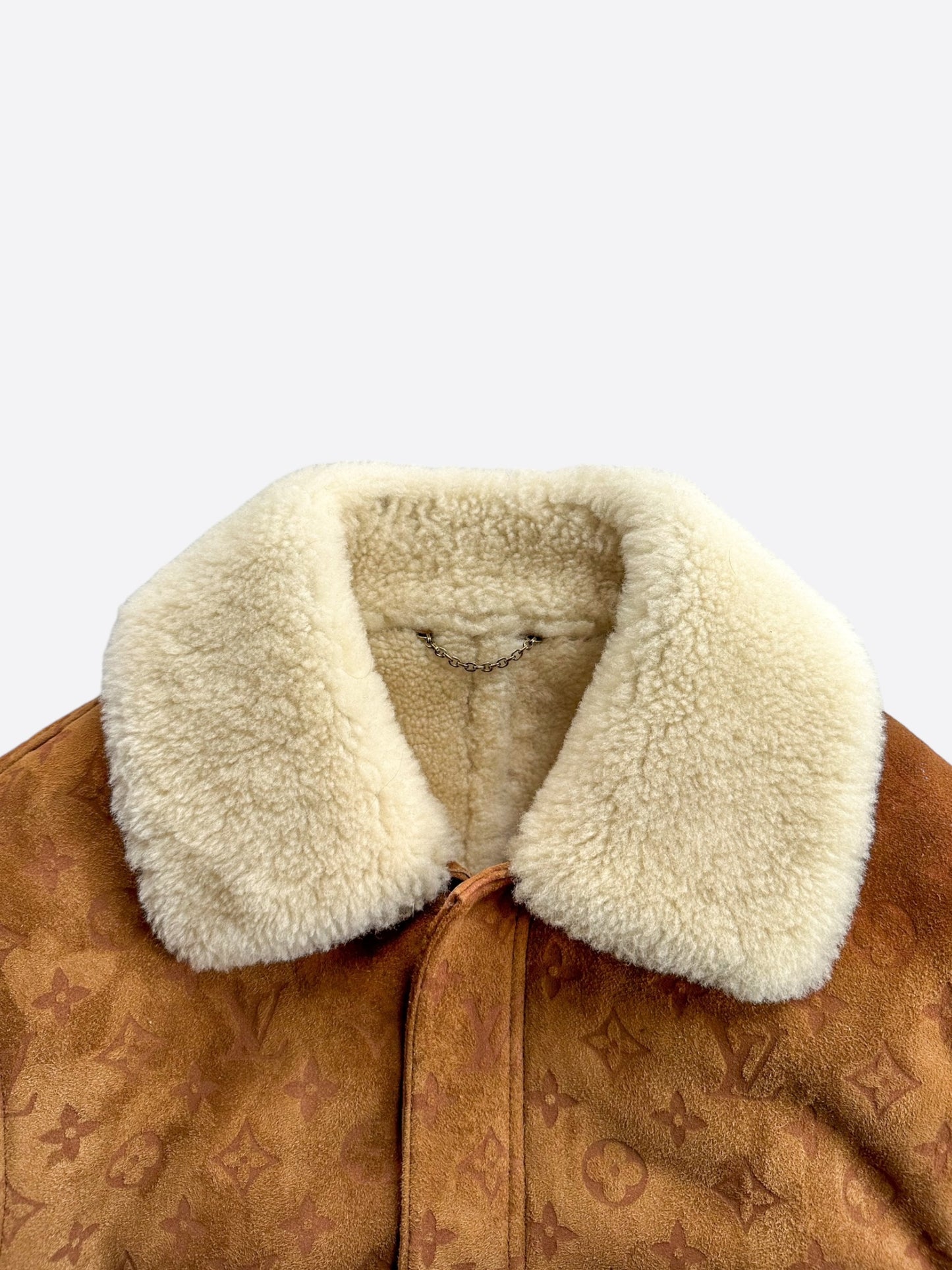 Louis Vuitton Brown Monogram Shearling Jacket