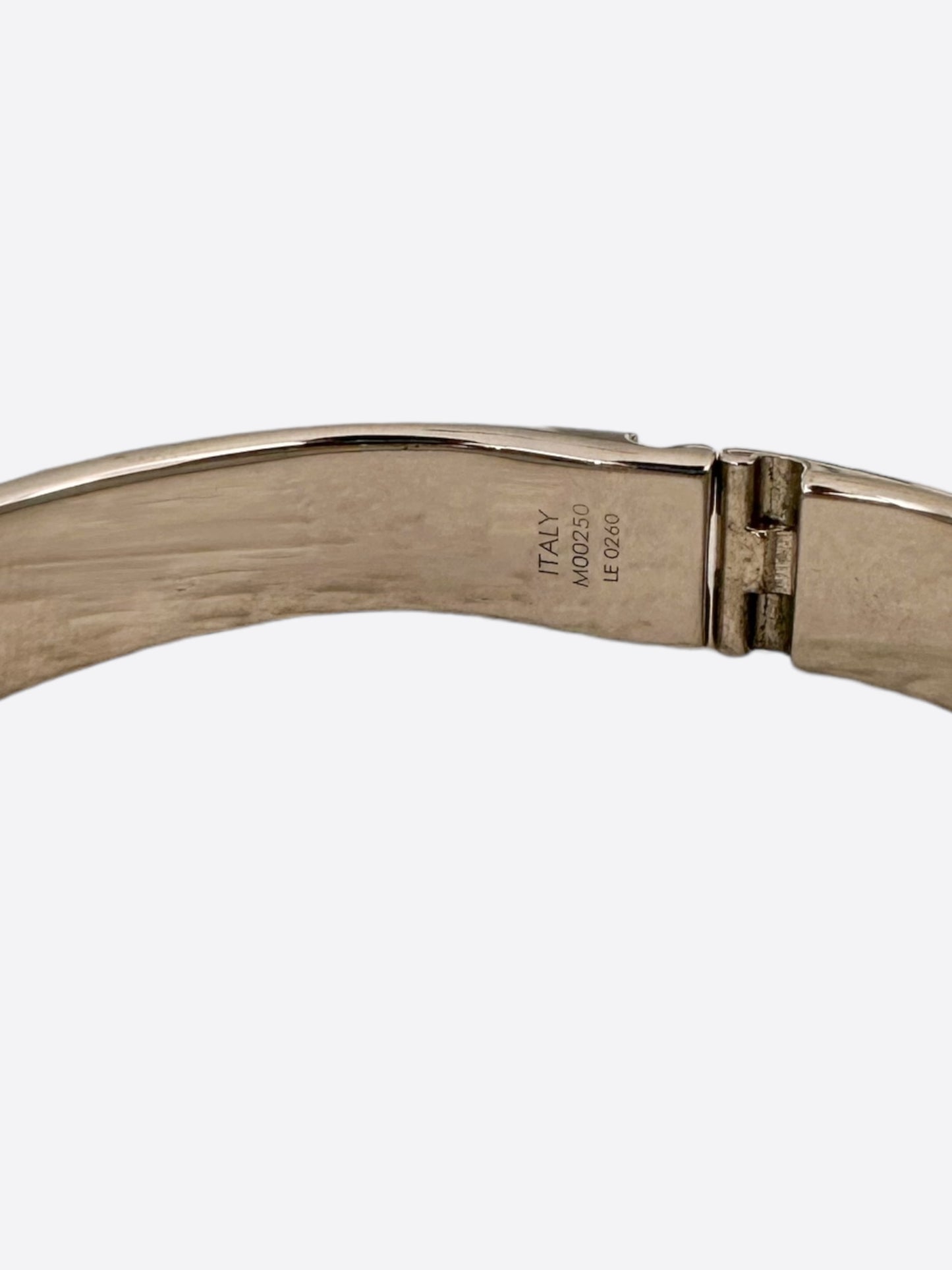 Louis Vuitton Palladium Silver Monogram Nanogram Cuff