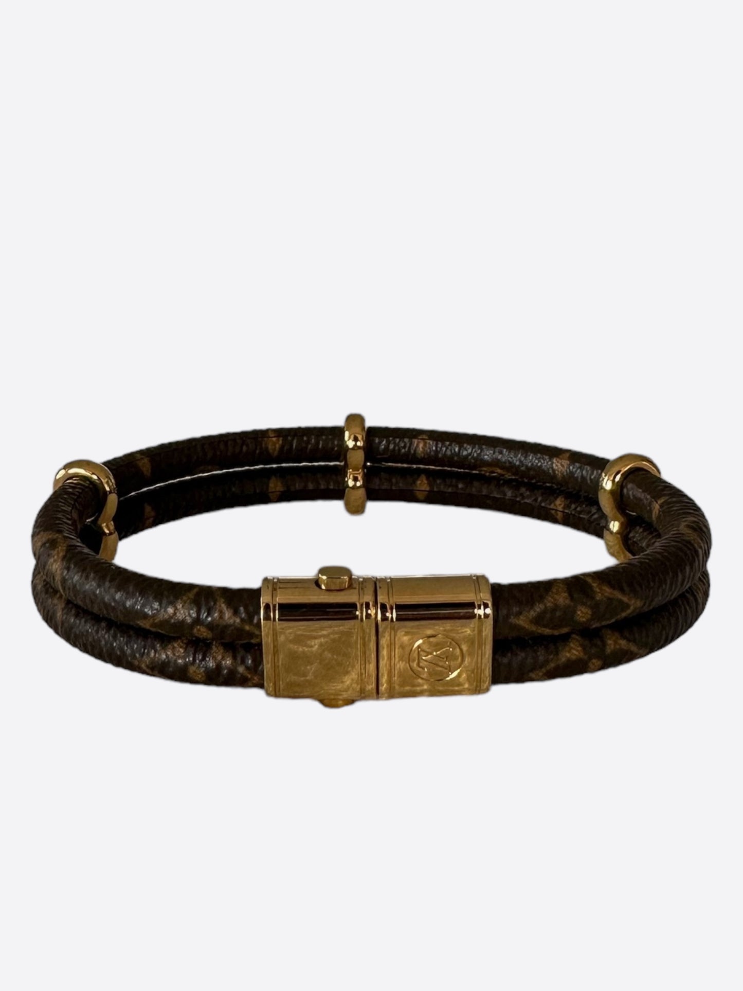 Louis Vuitton Brown Monogram keep It Twice Women's Bracelet