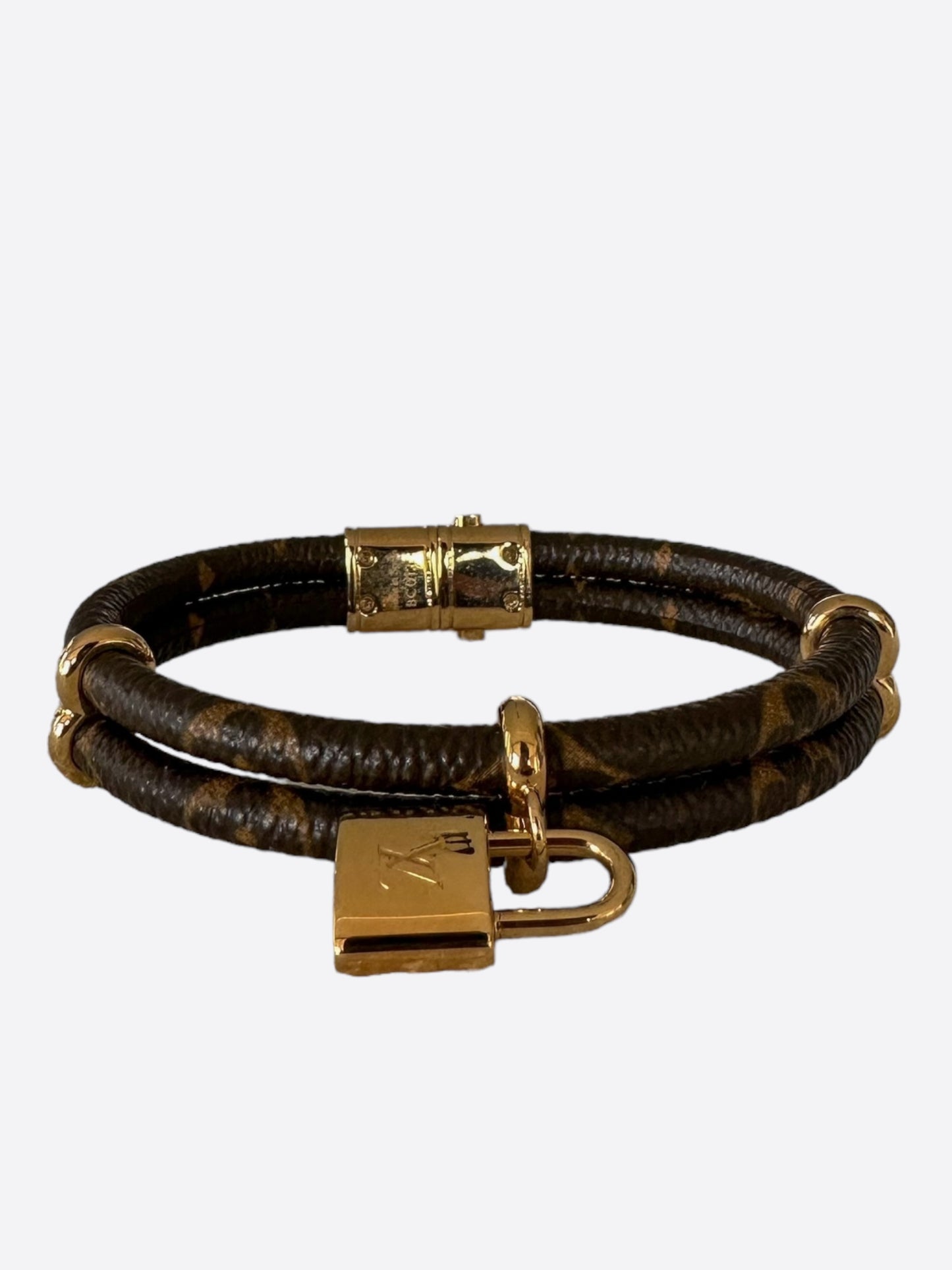 Louis Vuitton Brown Monogram keep It Twice Women's Bracelet