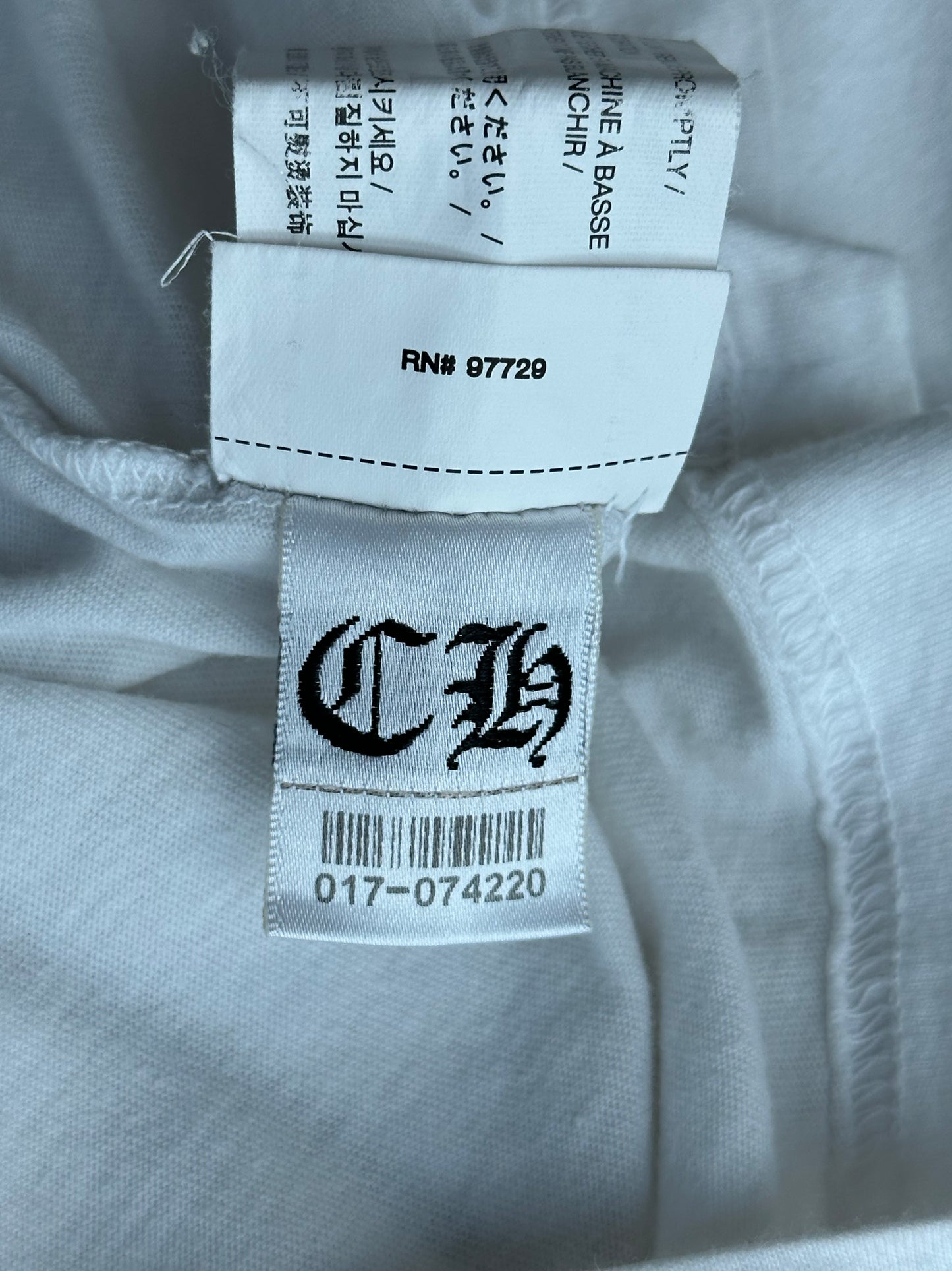 Chrome Hearts White & Black Cemetery Horseshoe Logo T-Shirt