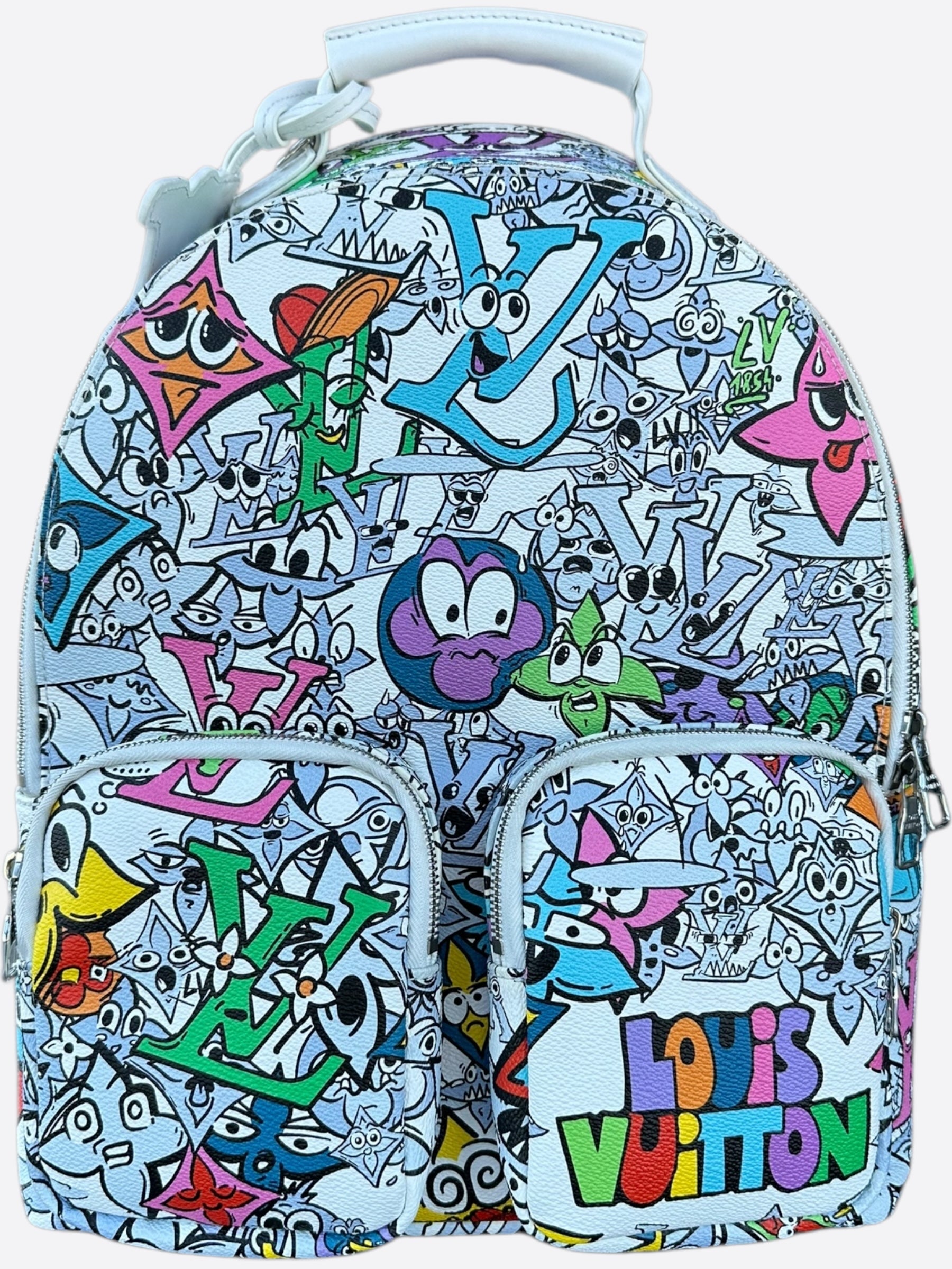 louis vuitton cartoon backpack Louis Vuitton White Comic Monogram Multipocket Backpack